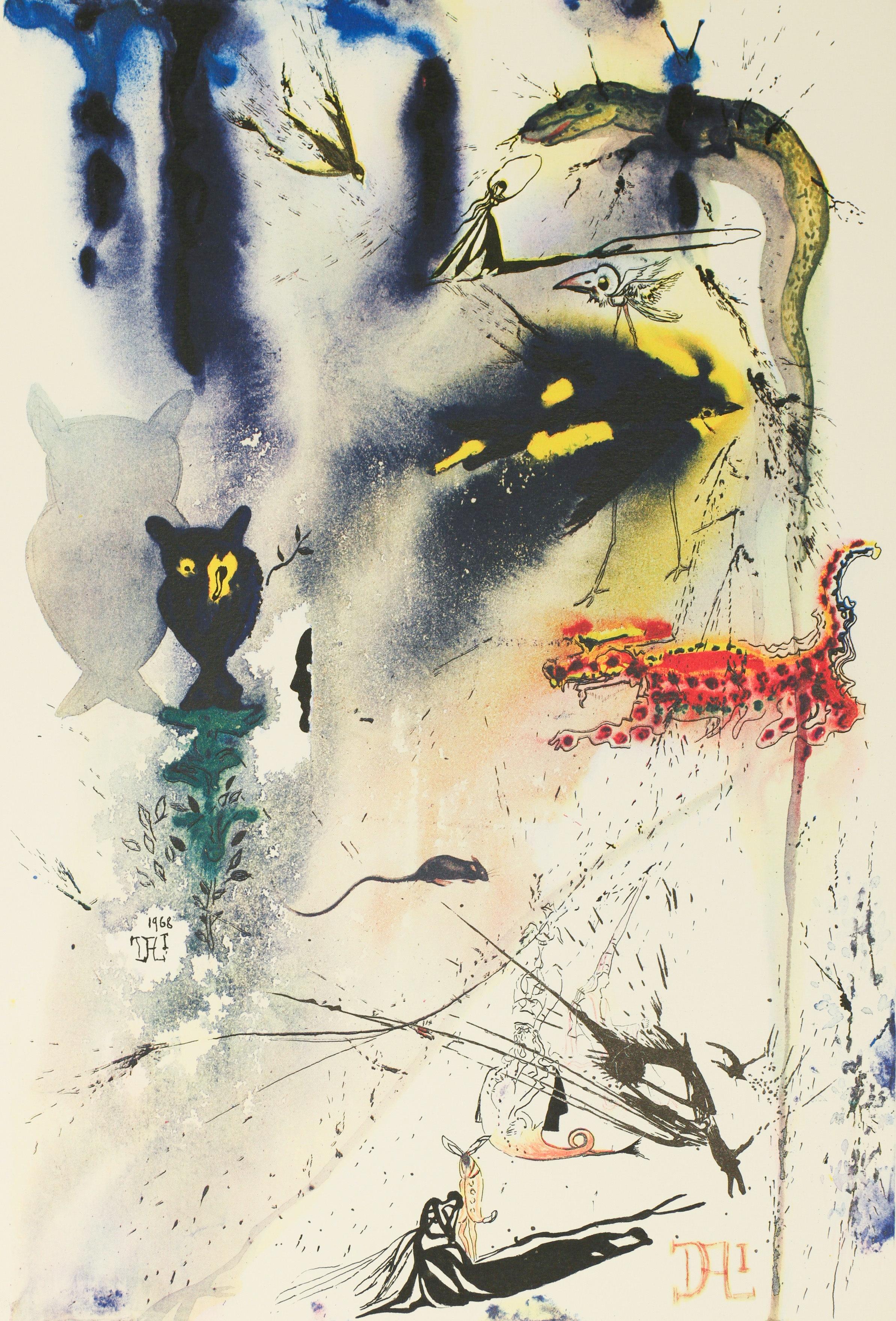 Salvador Dalí Figurative Print - A Caucus Race and a Long Tale