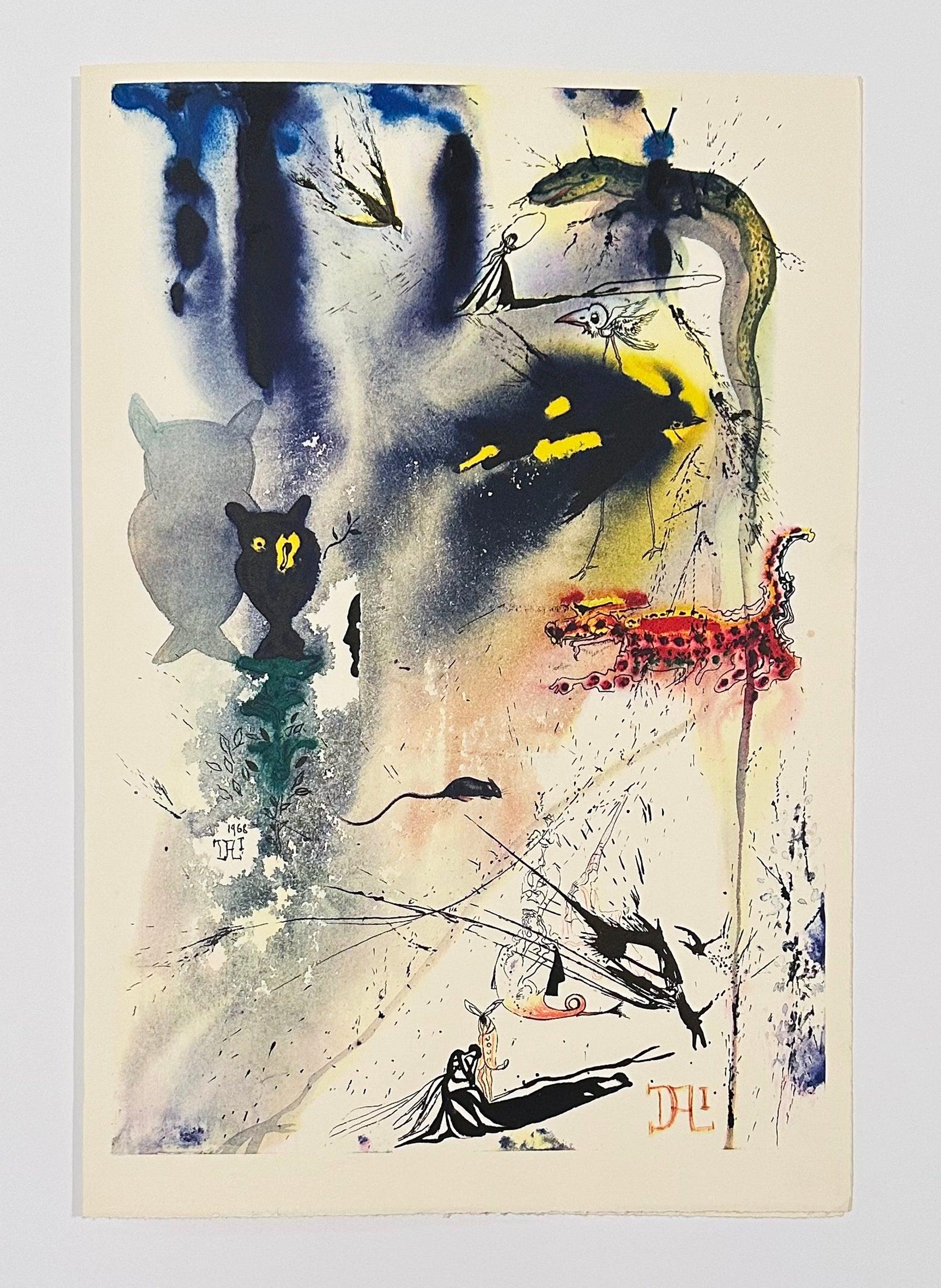 Una Carrera de Caucus y un Largo Cuento, de Alicia en el País de las Maravillas - Animal Print Beige de Salvador Dalí