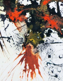 A Great Battle in Heaven, 1967 Salvador Dali lithograph from Biblia Sacra