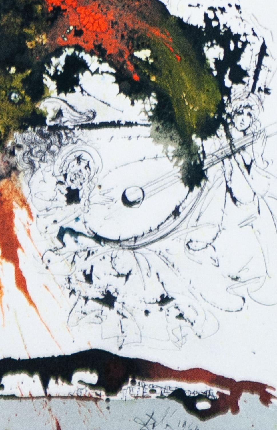 Una gran batalla en el cielo, 1967 Litografía de Salvador Dalí de Biblia Sacra 3
