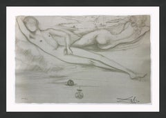 A La Plage (En la playa), litografía enmarcada y firmada a mano