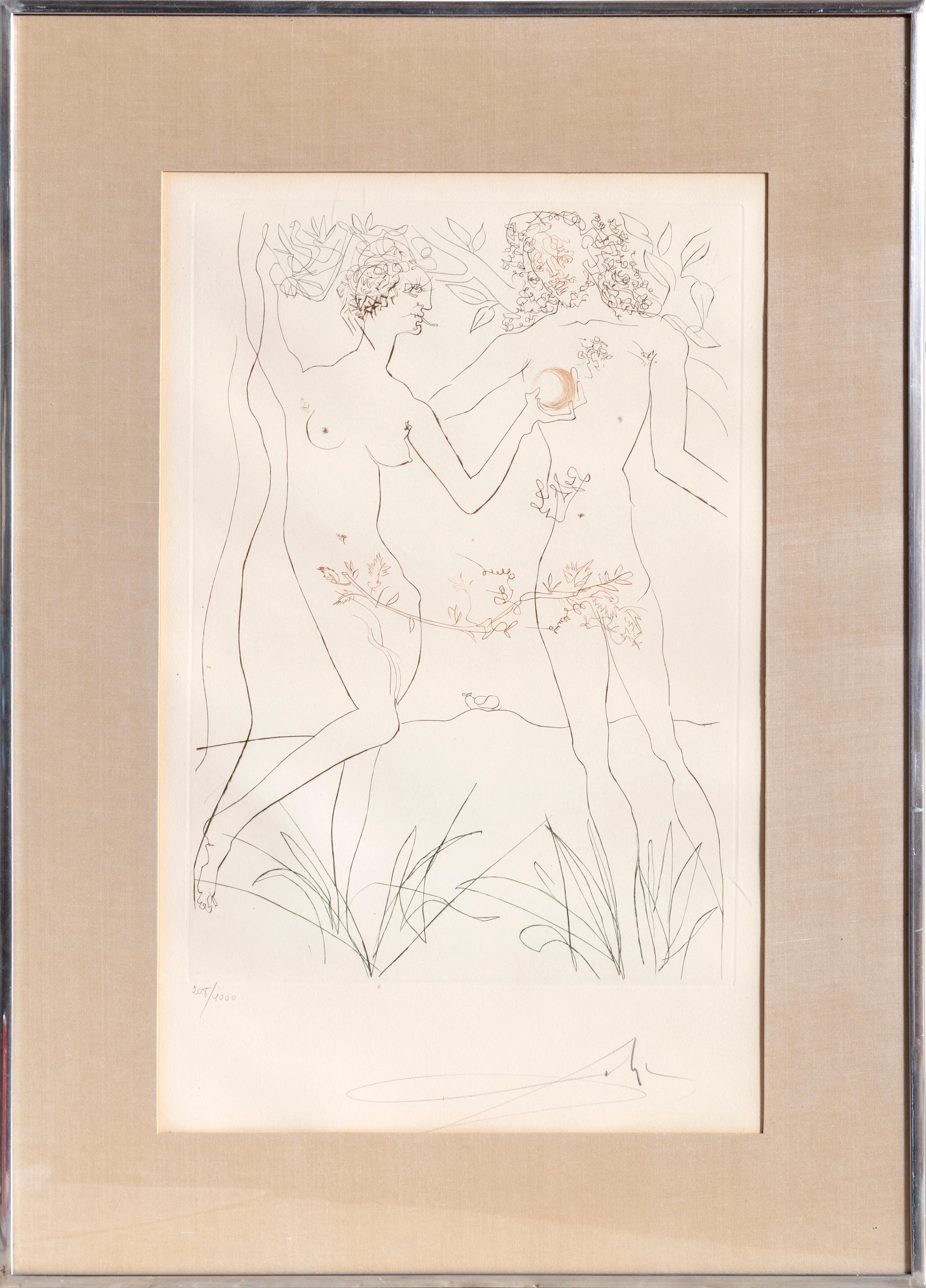 Adam and Eve from Dali's Famous Lovers Suite - Print by Salvador Dalí