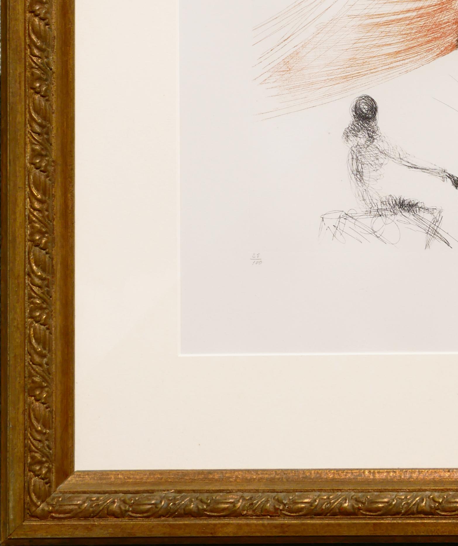 Héliogravure du dessin du frontispice de Salvador Dali pour 