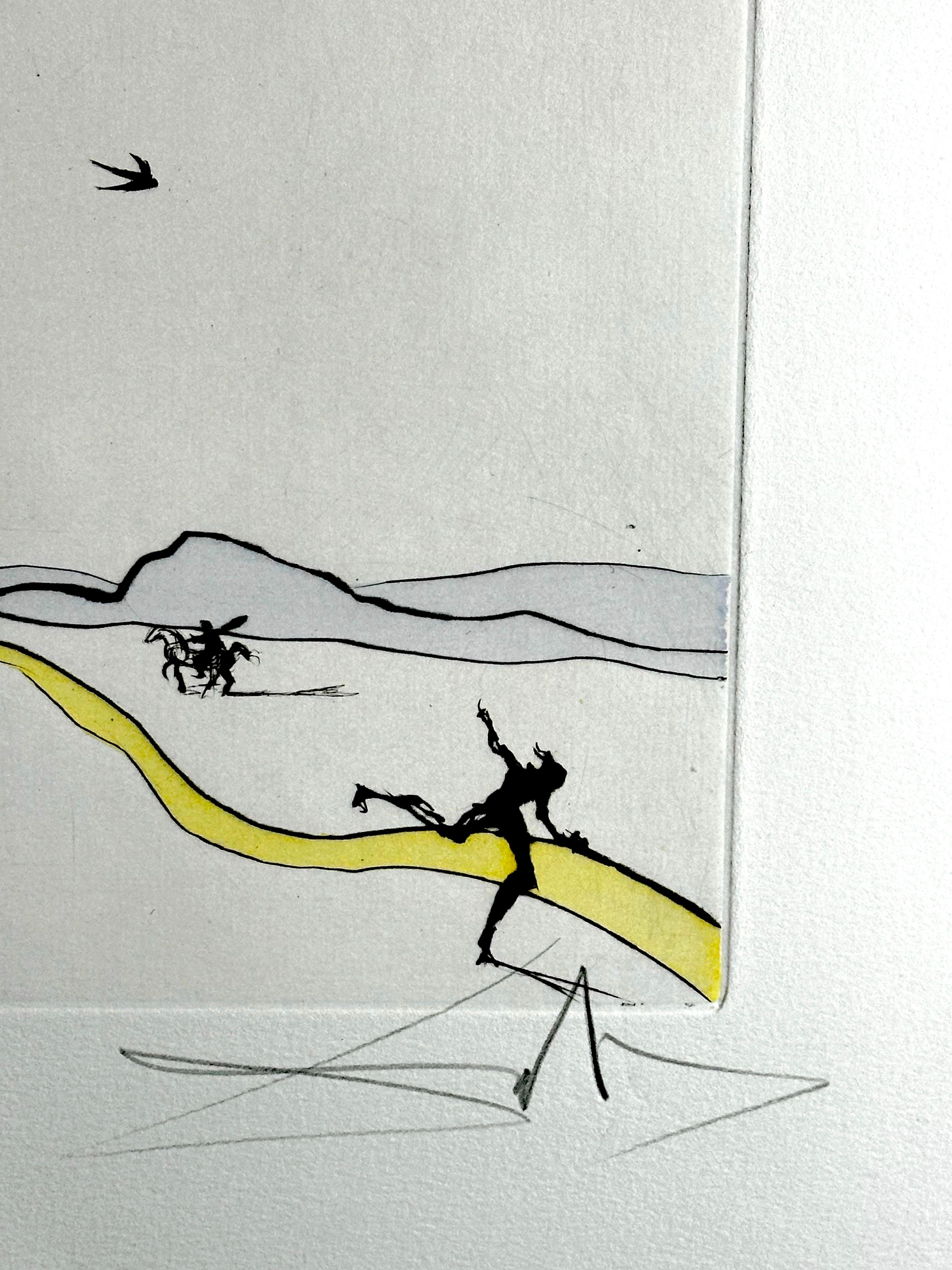 Nach 50 Jahren Surrealismus Expels The Grand Inquisitor Expels The Savior (Grau), Print, von Salvador Dalí