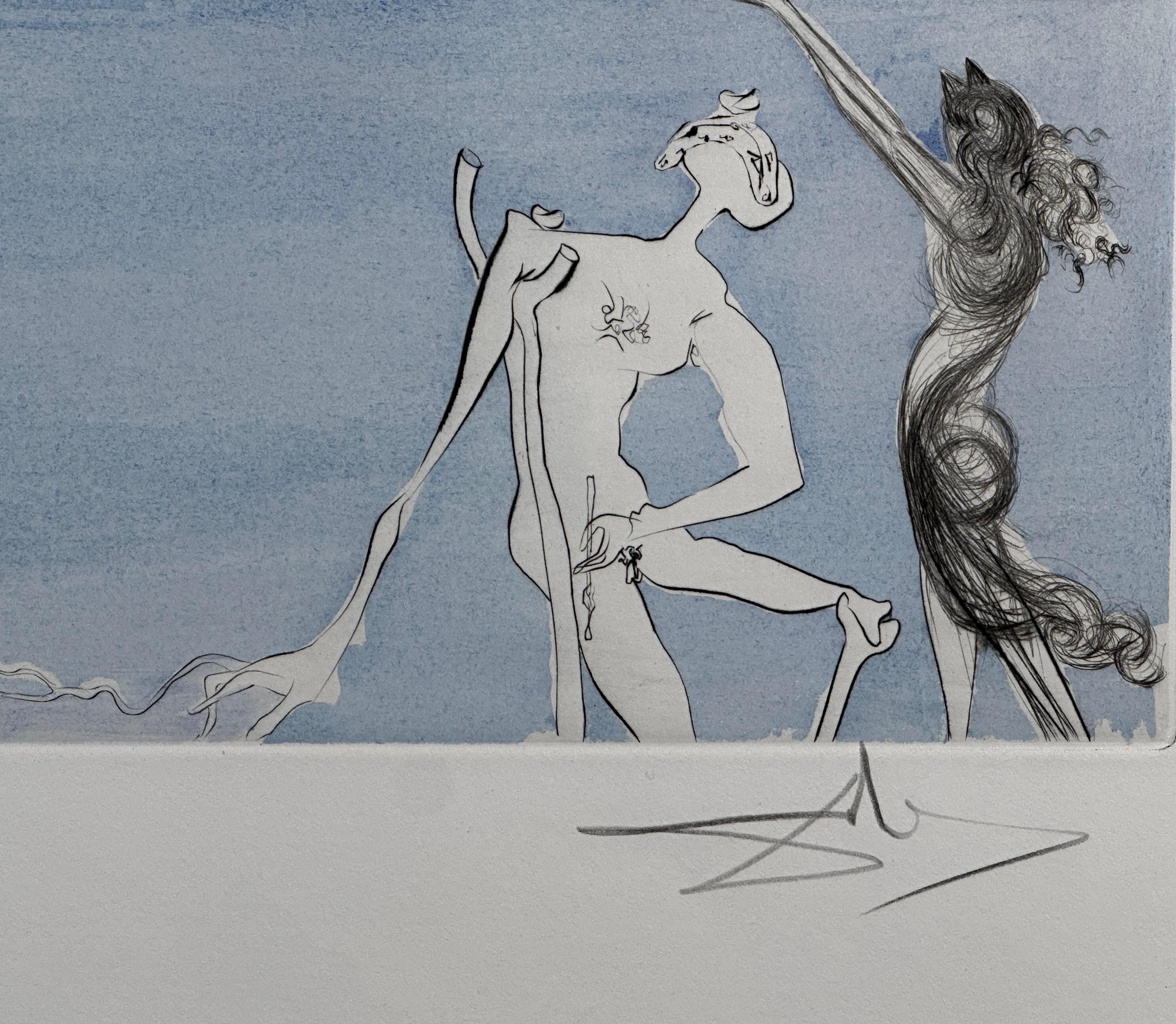 Dopo 50 anni di Surrealismo Gli allori della felicità - Figurative Print Grigio di Salvador Dalí