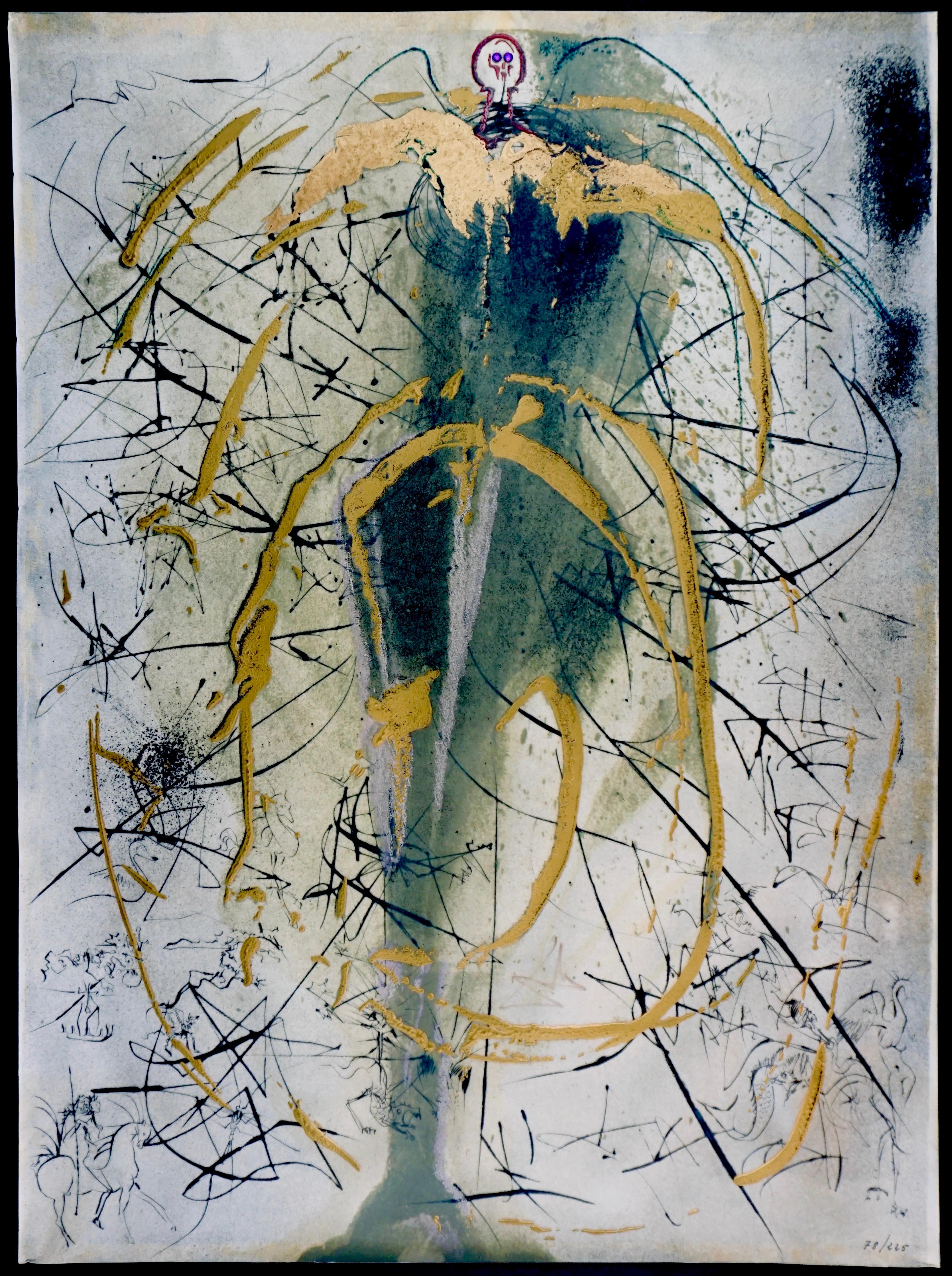 Salvador Dalí Abstract Print – Alchimie des Philosophen Der Engel der Alchemie 
