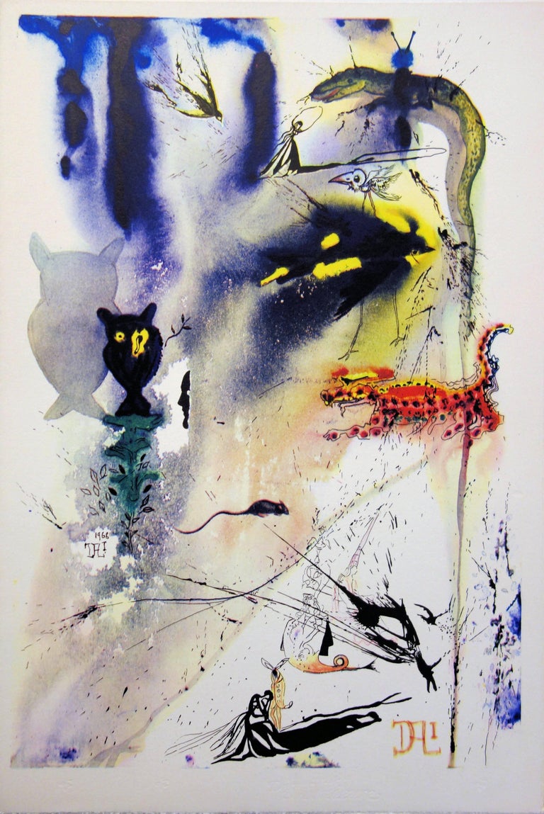 Salvador Dalí Figurative Print - Alice in Wonderland : A Caucus Race and a Long Tale - Heliogravure and woodcut