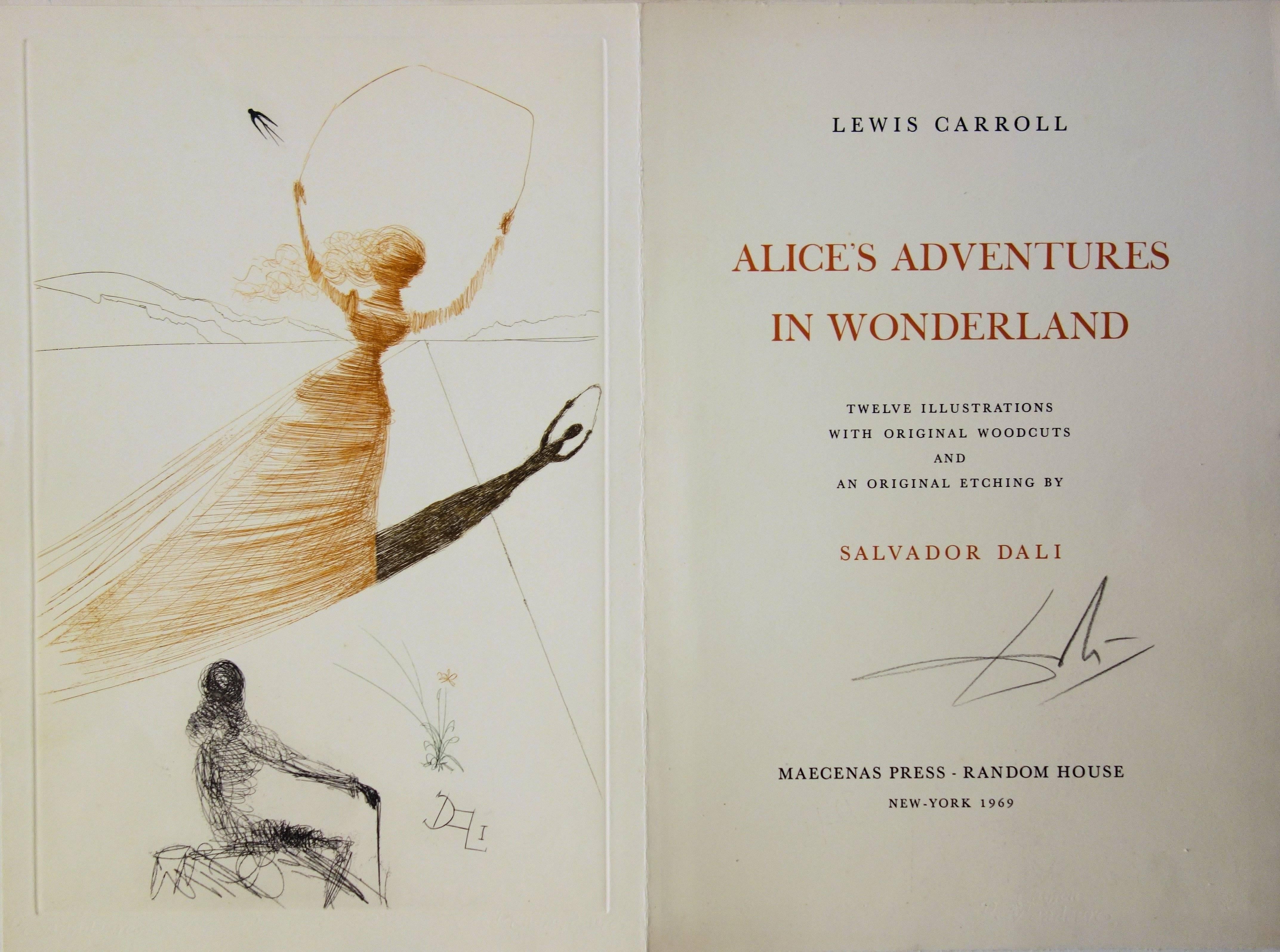 Alice in Wonderland : Alice - Original handsigned etching - Print by Salvador Dalí