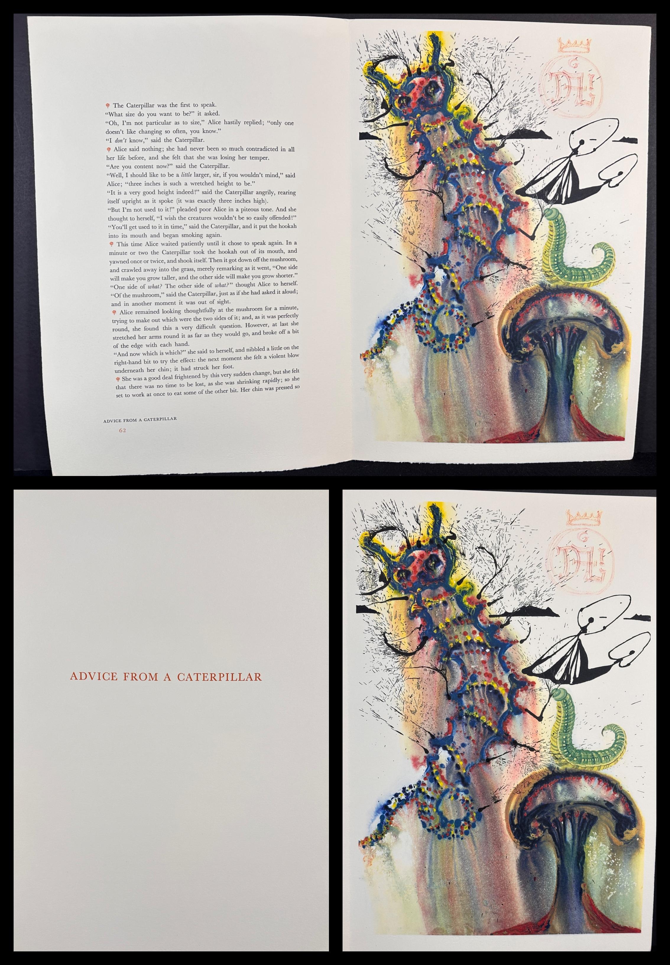 ARTIST: Salvador Dali

TITLE: Alice in Wonderland Complete Suite
Alice - Frontispiece
Down The Rabbit Hole
The Pool of Tears
A Caucus Race and a Long Tale
The Rabbit Sends in a Little Bill
Advice from a Caterpillar
Pig and Pepper
A Mad Tea Party
The