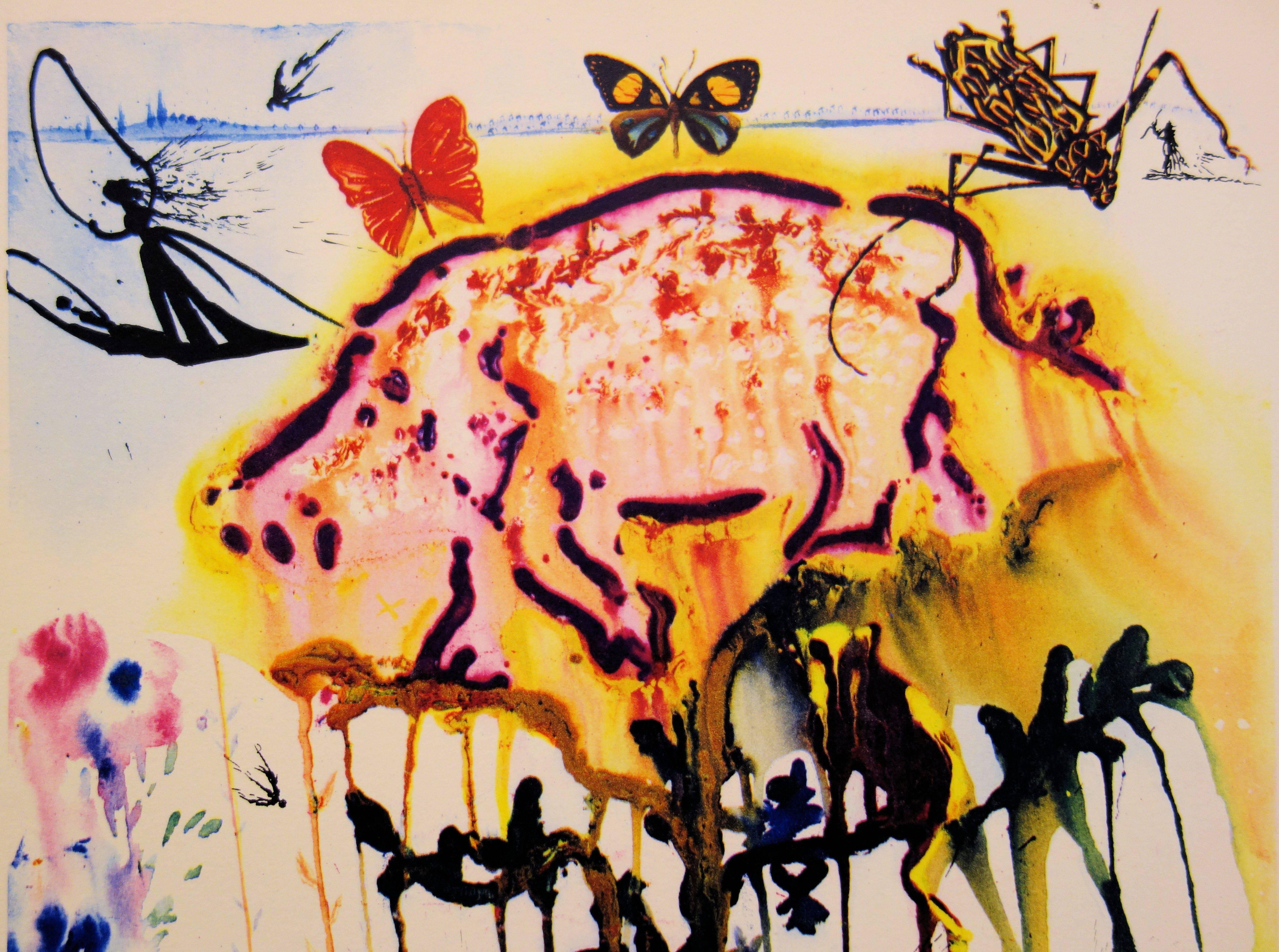 Alice im Wunderland: Schwein und Pfeffer – Heliogravur und Holzschnitt (Surrealismus), Print, von Salvador Dalí