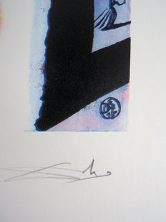 Alice nel Paese delle Meraviglie: il coniglio manda una piccola banconota - Scrittura su legno firmata a mano