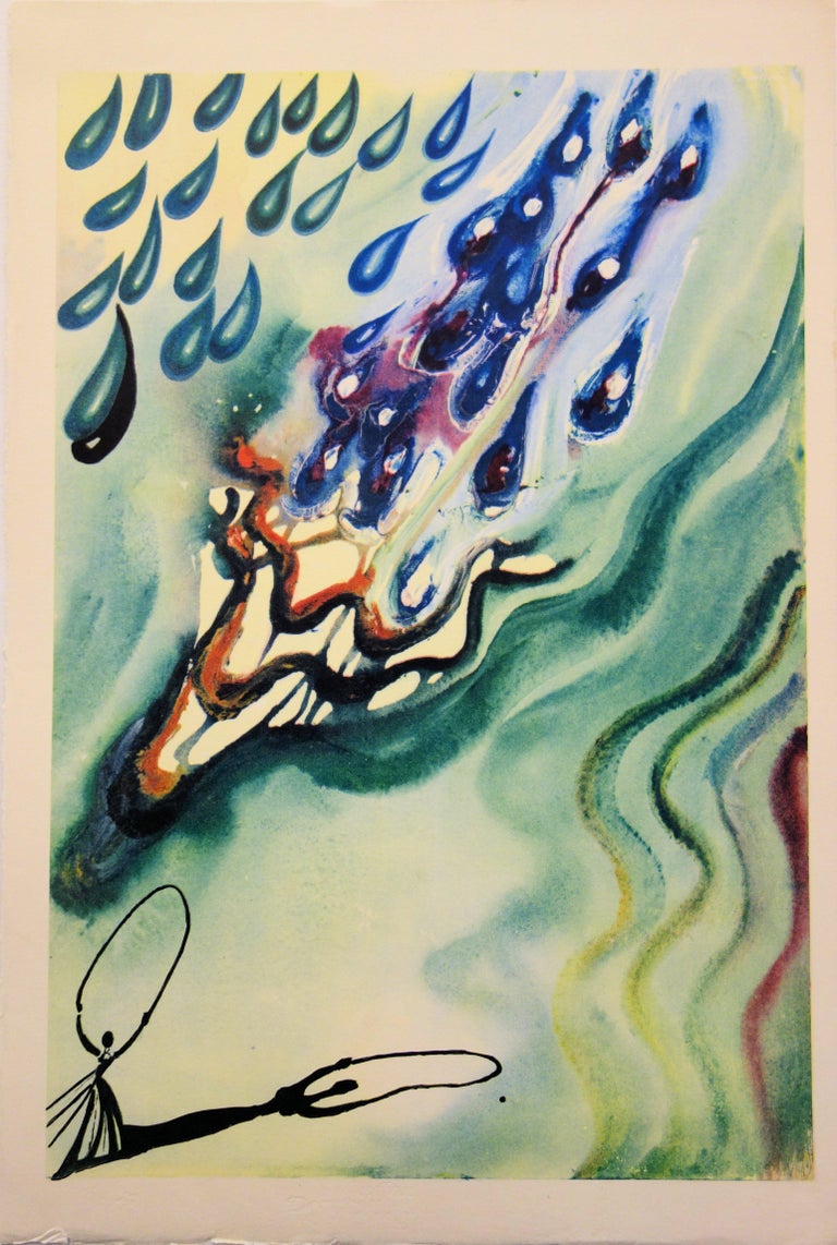 Salvador Dalí Figurative Print - Alice in Wonderland : The Pool of Tears - Heliogravure and woodcut print