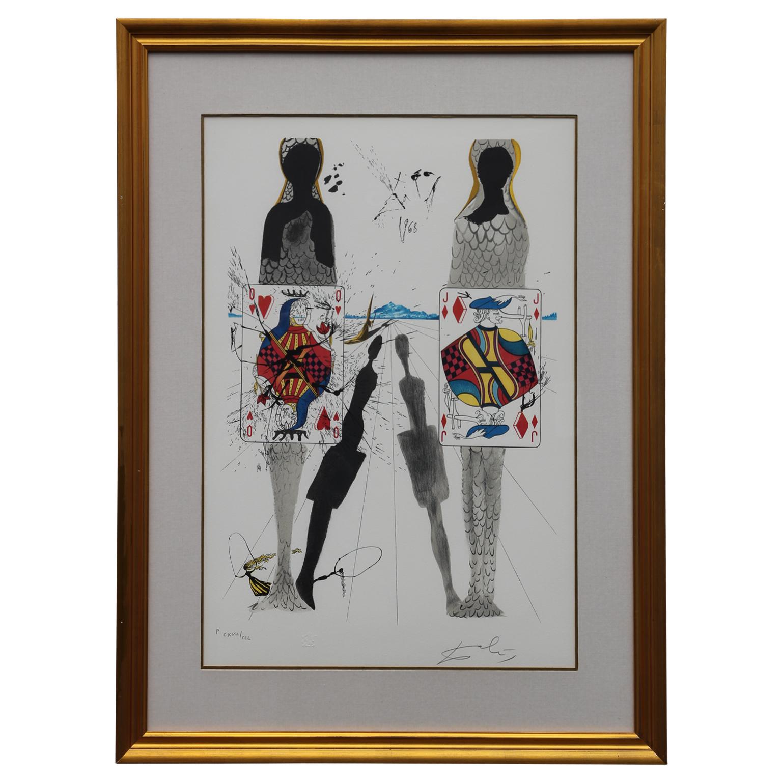 Salvador Dalí Abstract Print - "Alice in Wonderland the Queen’s Croquet Ground" Surrealist Lithograph 