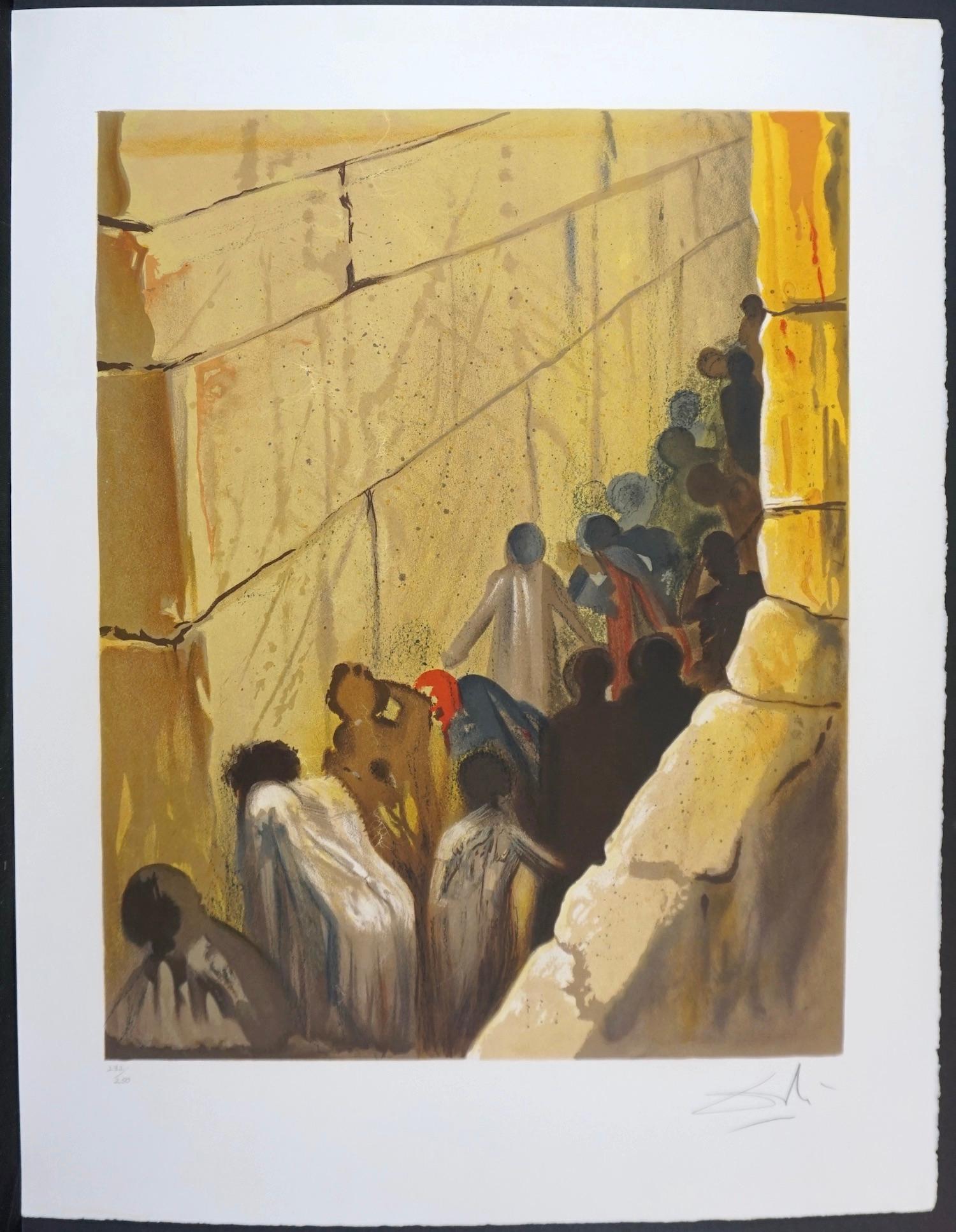Salvador Dalí Figurative Print – Aliyah The Klagemauer