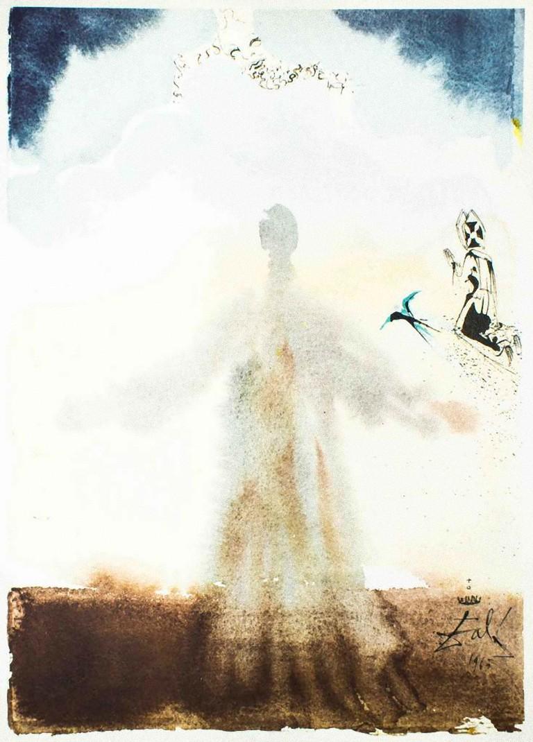 Salvador Dalí Print - Amen - From "Pater Noster" - Original  Lithograph by S. Dalì - 1966