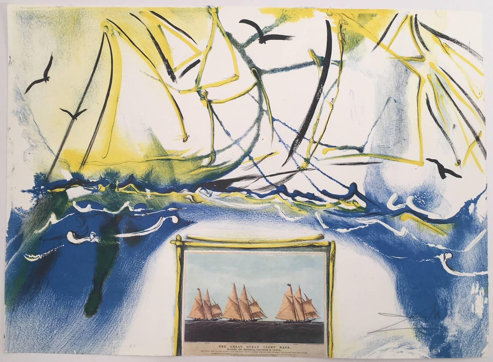American Yachting Scene - Print by Salvador Dalí
