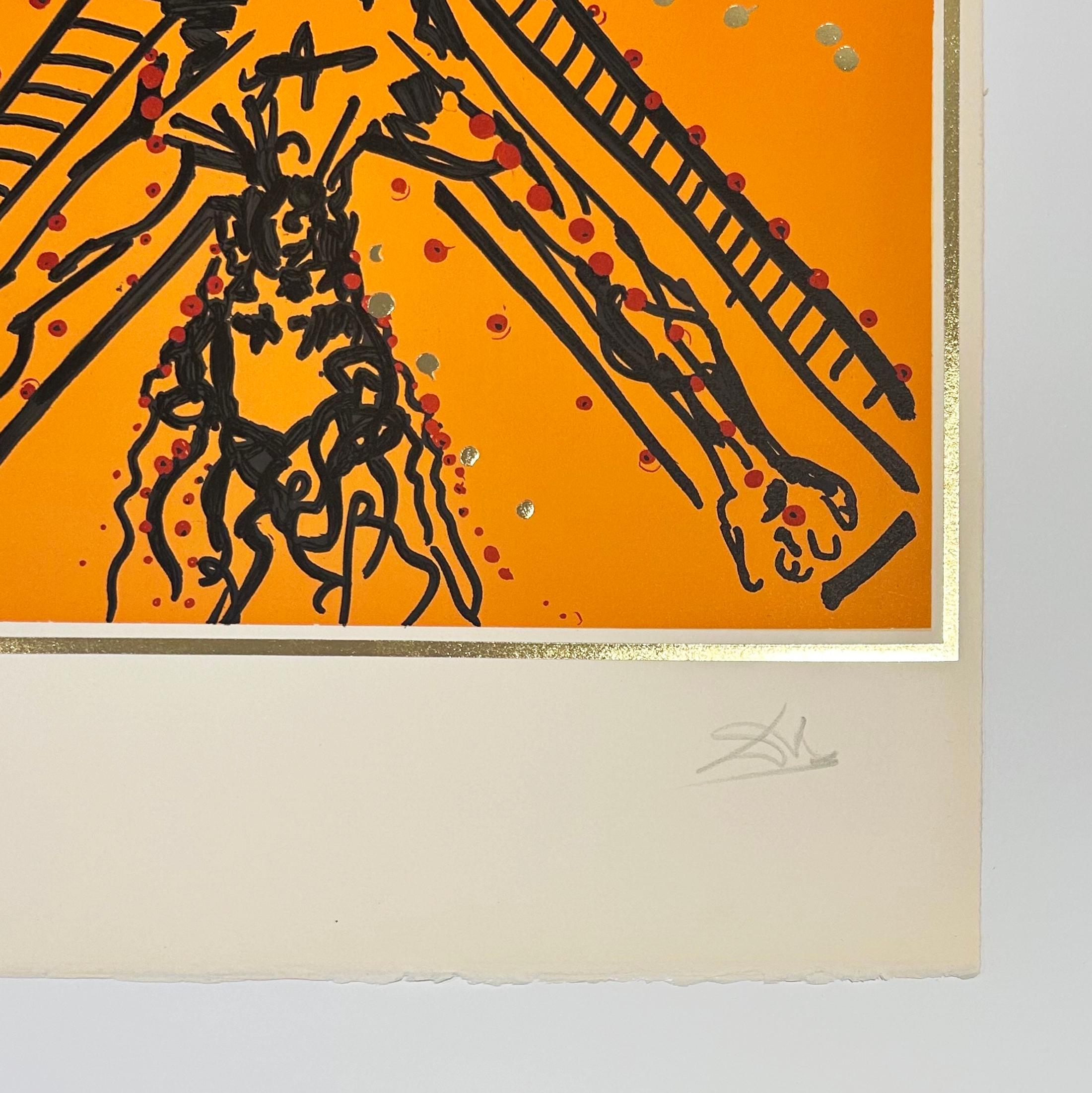 Andrew (Visions of Camelot) (Orange), Portrait Print, von Salvador Dalí
