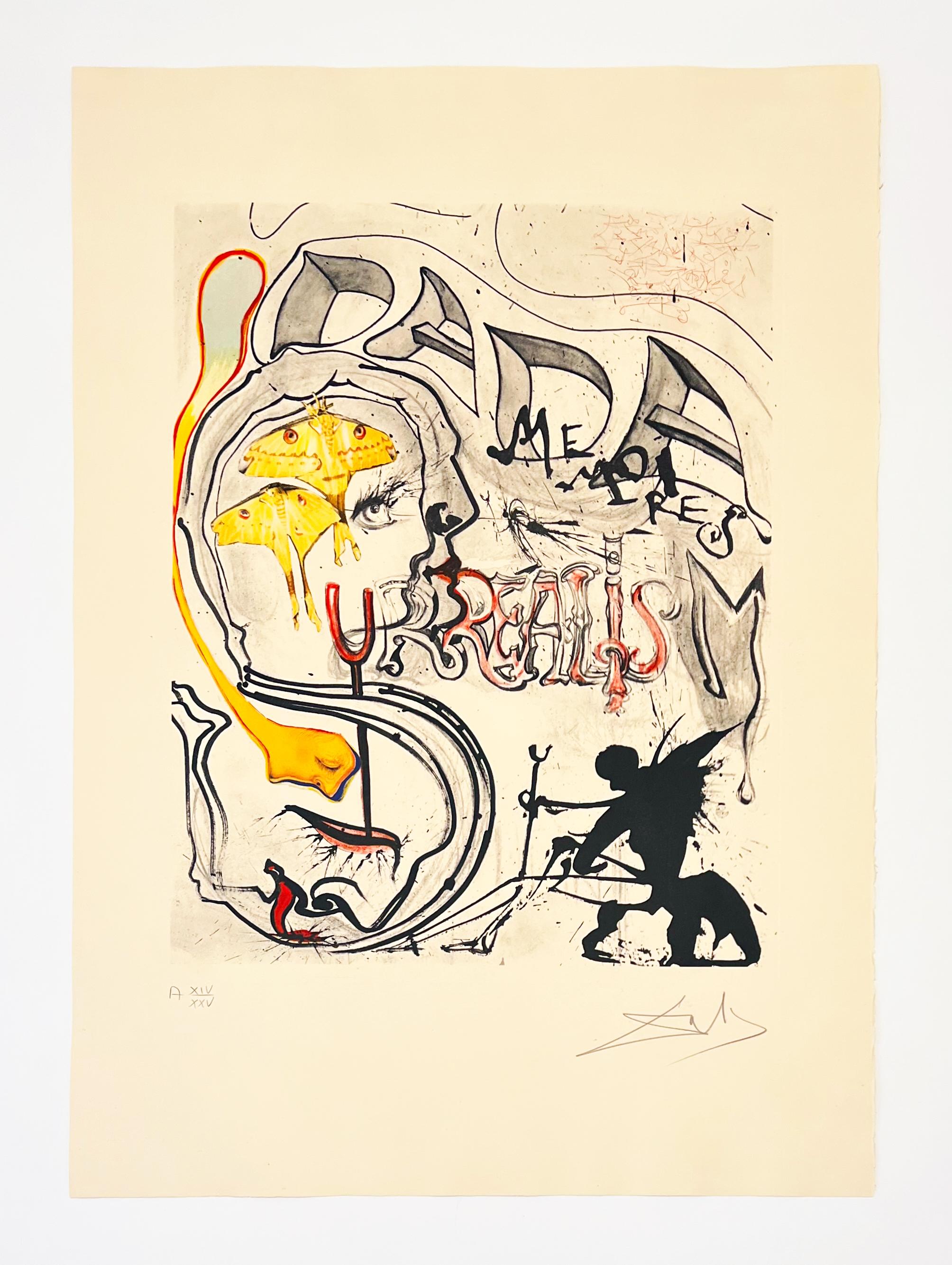Angel of Dada Surréalisme, de 1971 Mémoires du surréalisme - Print de Salvador Dalí