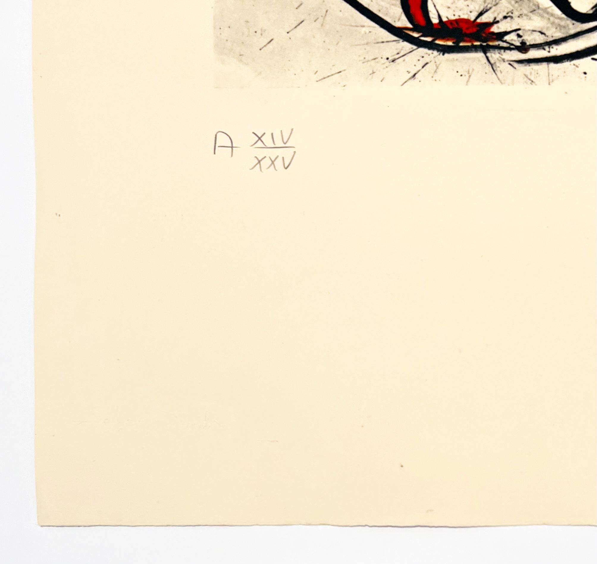 Angel of Dada Surrealism, from 1971 Memories of Surrealism - White Abstract Print by Salvador Dalí