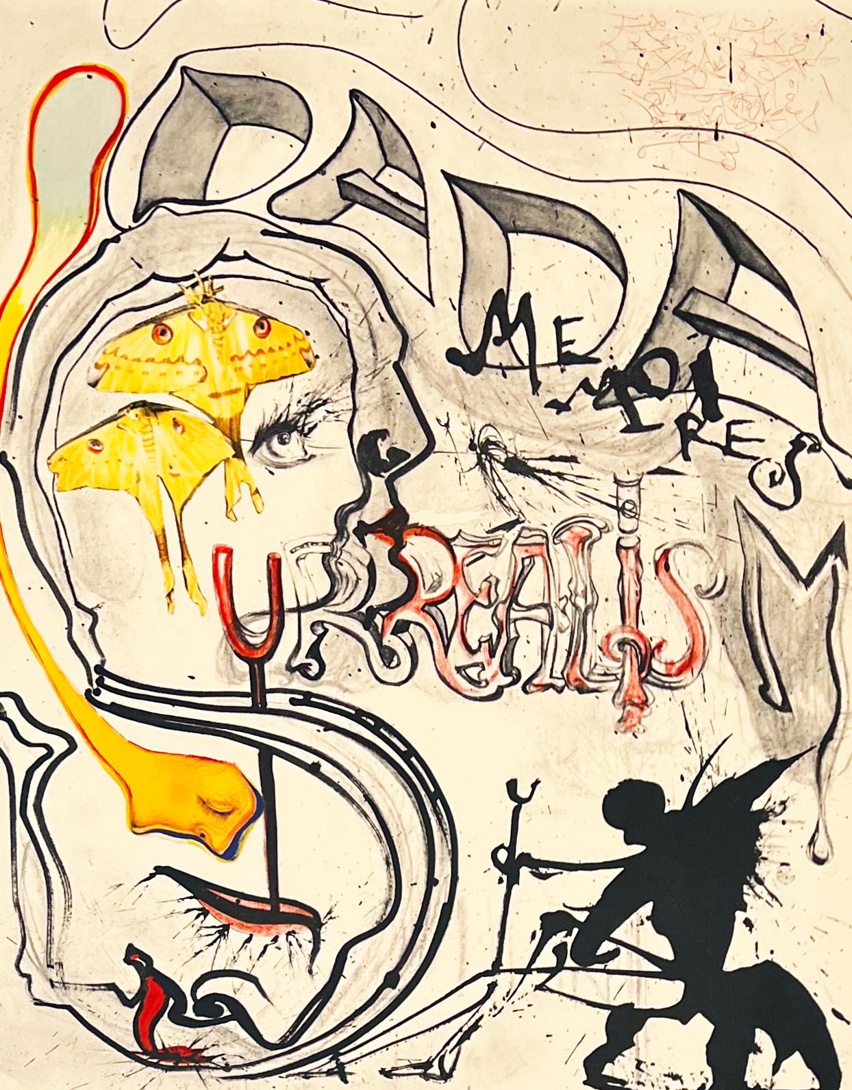 Salvador Dalí Abstract Print - Angel of Dada Surrealism, from 1971 Memories of Surrealism
