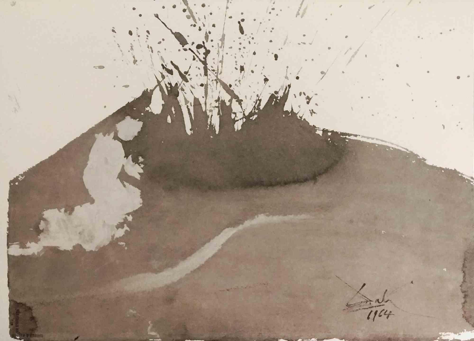 Figurative Print Salvador Dalí - Lithographie d'Angelus Excussit Flammam Ignis - 1964
