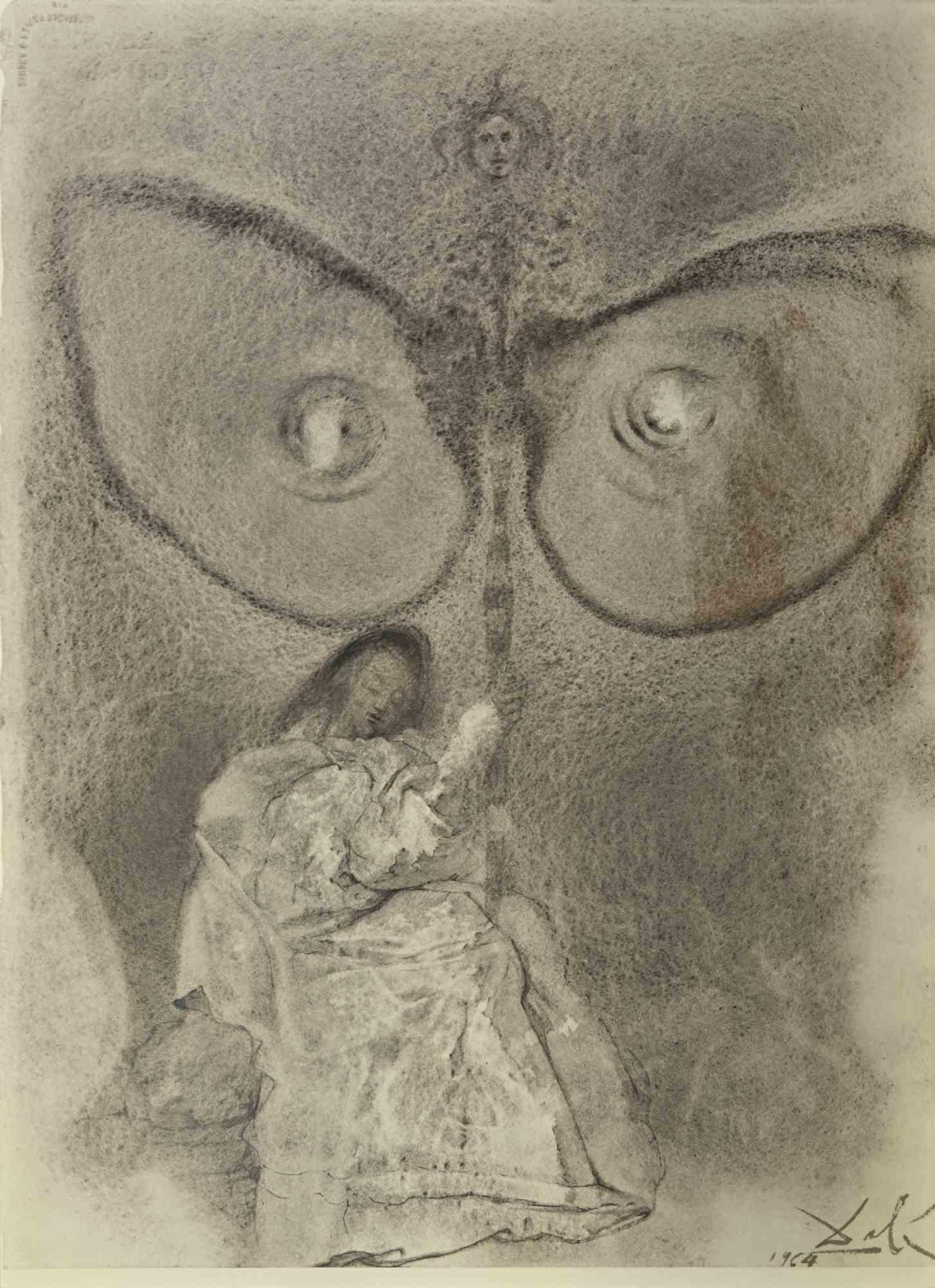 Salvador Dalí Figurative Print - Antequam Exires De Vulva ... - Lithograph - 1964