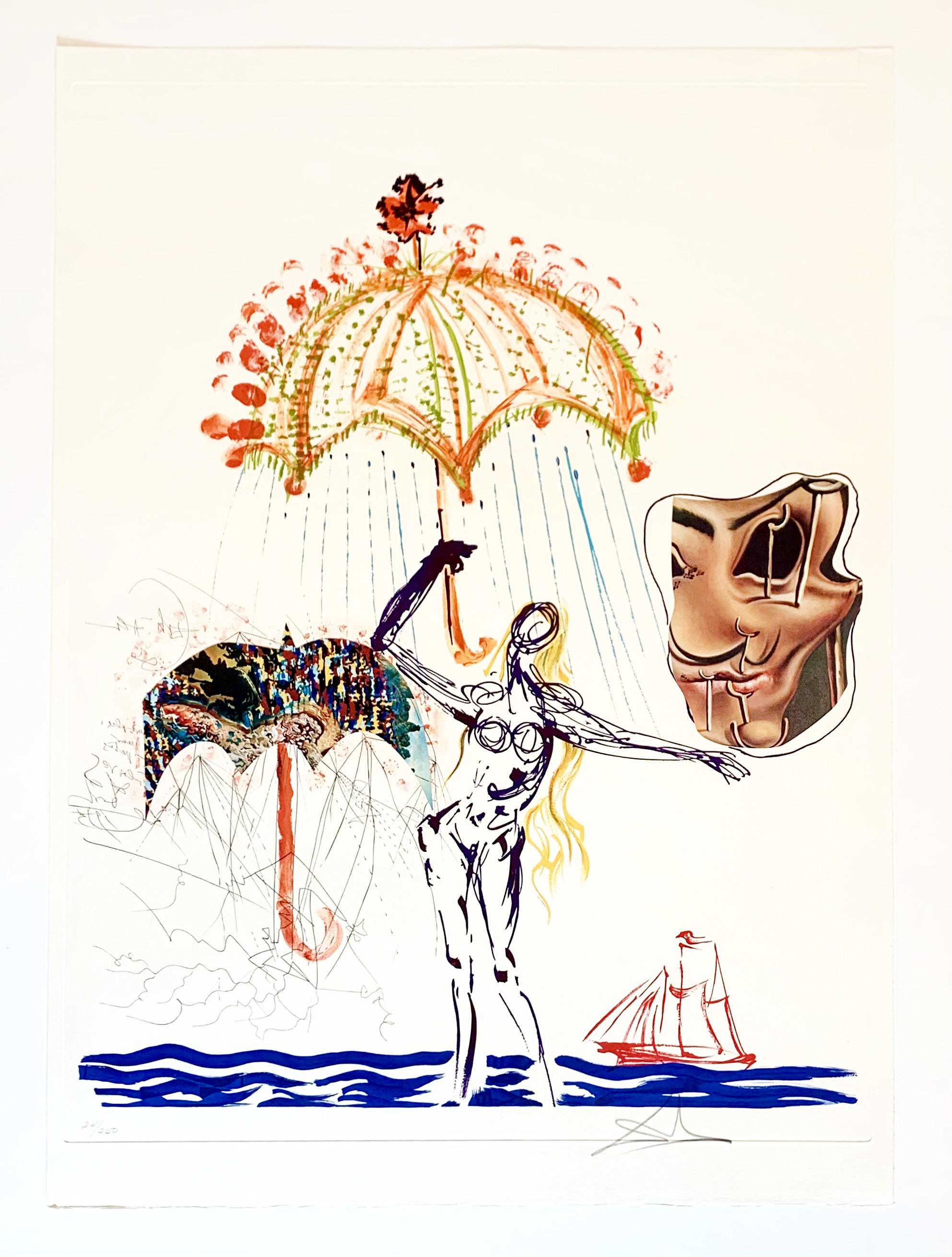 Anti-Umbrella with Atomized Liquid - Print by Salvador Dalí