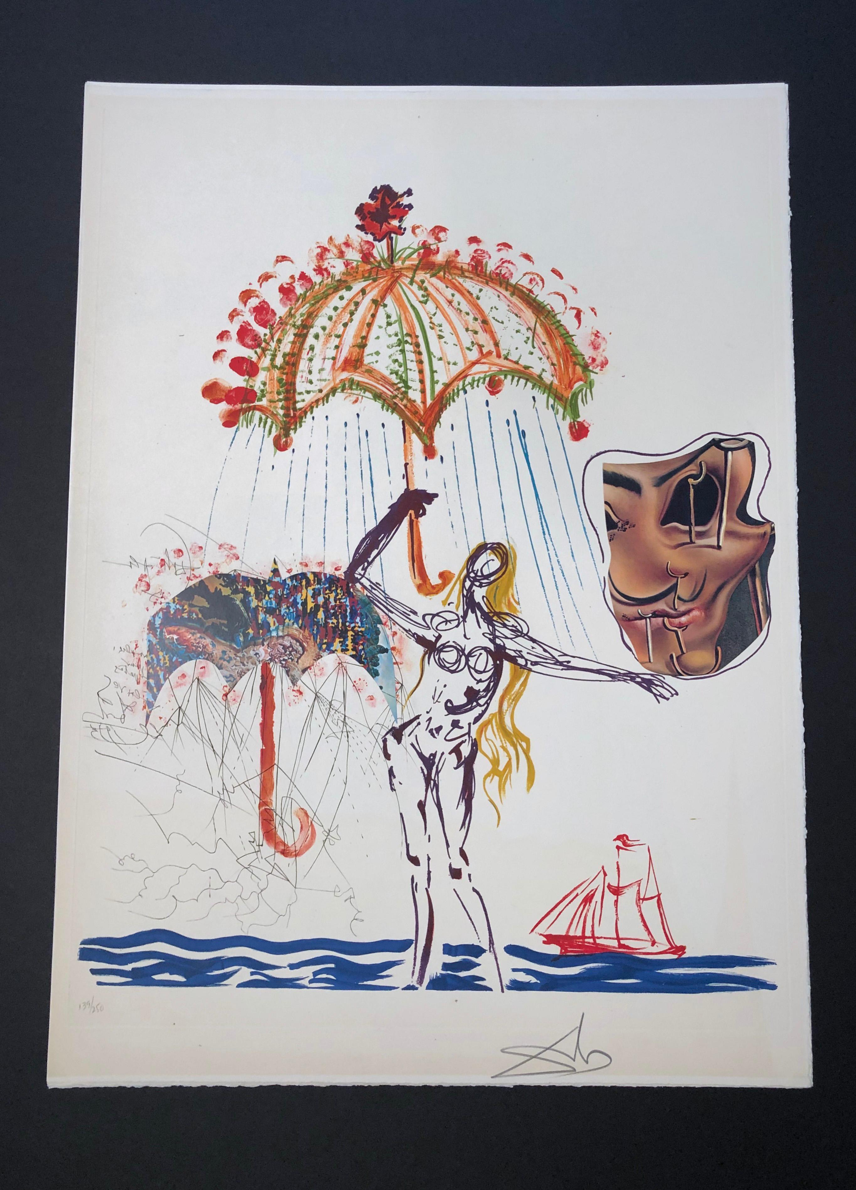 Anti-Umbrella with Atomized Liquid - Print by Salvador Dalí