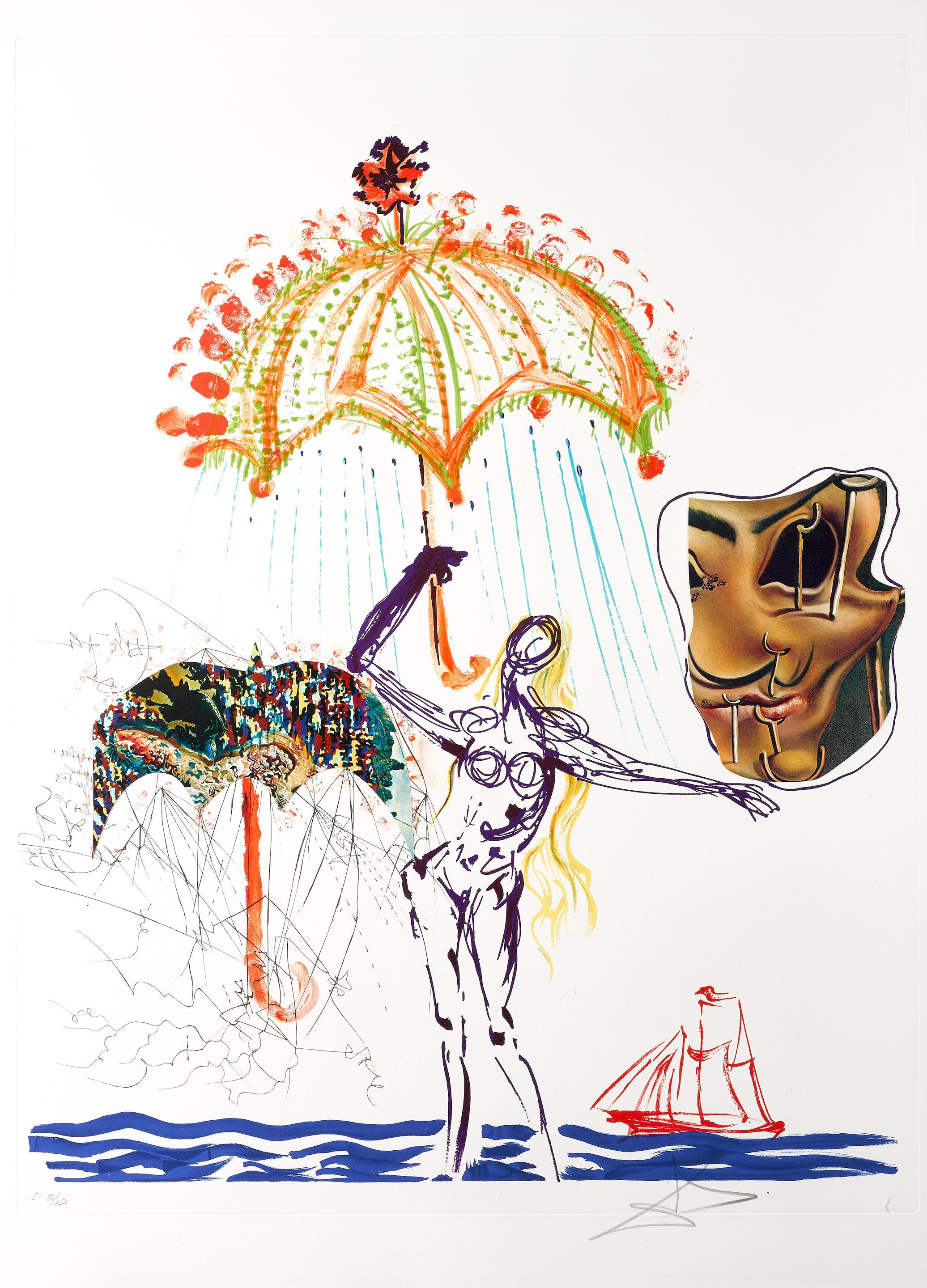 Figurative Print de Salvador Dalí - Antirretorno para atomizadores de líquidos (M/L 822-831; Campo 75-13)