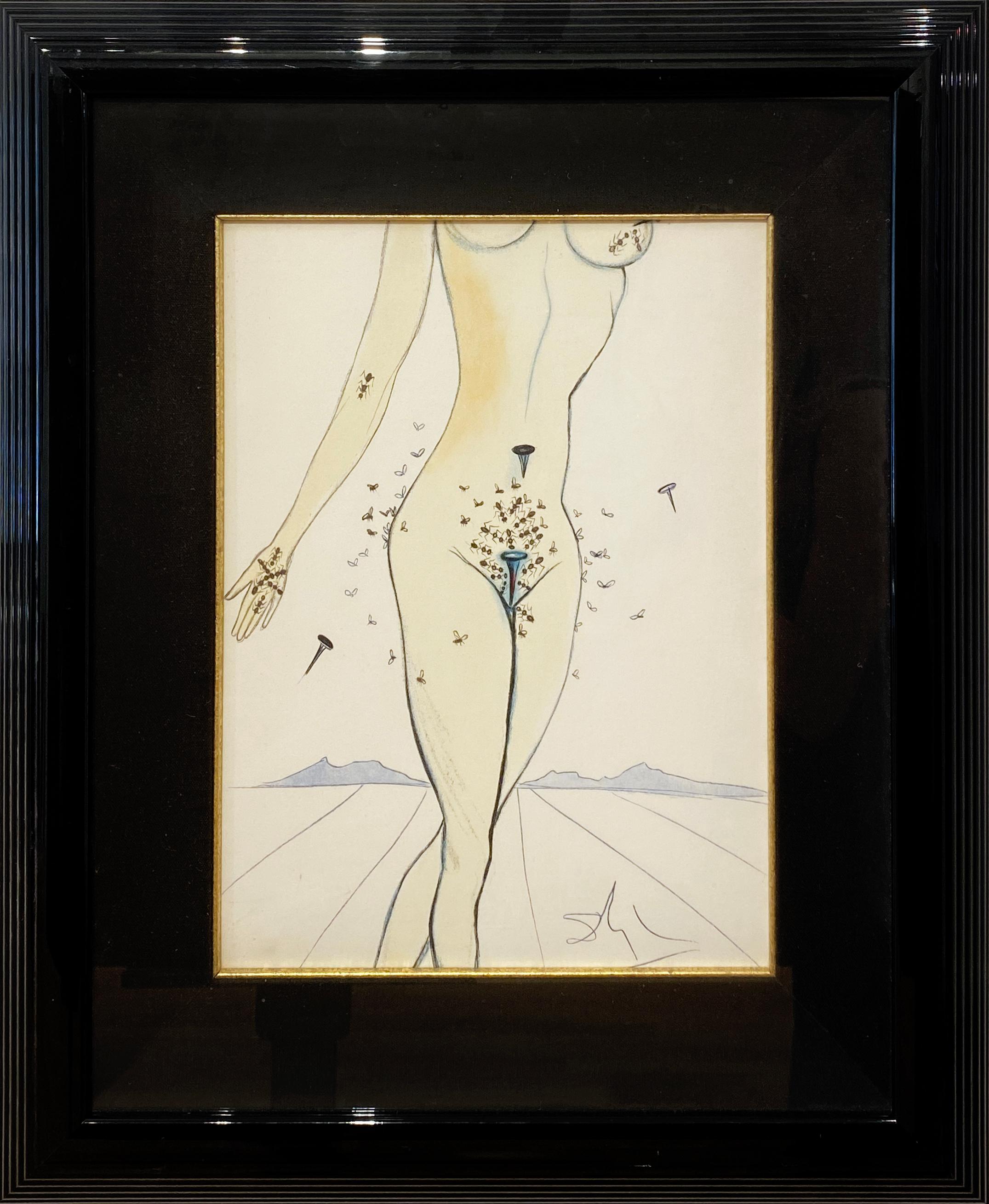 Ants, Snails, and Flies on Nude - Print by Salvador Dalí