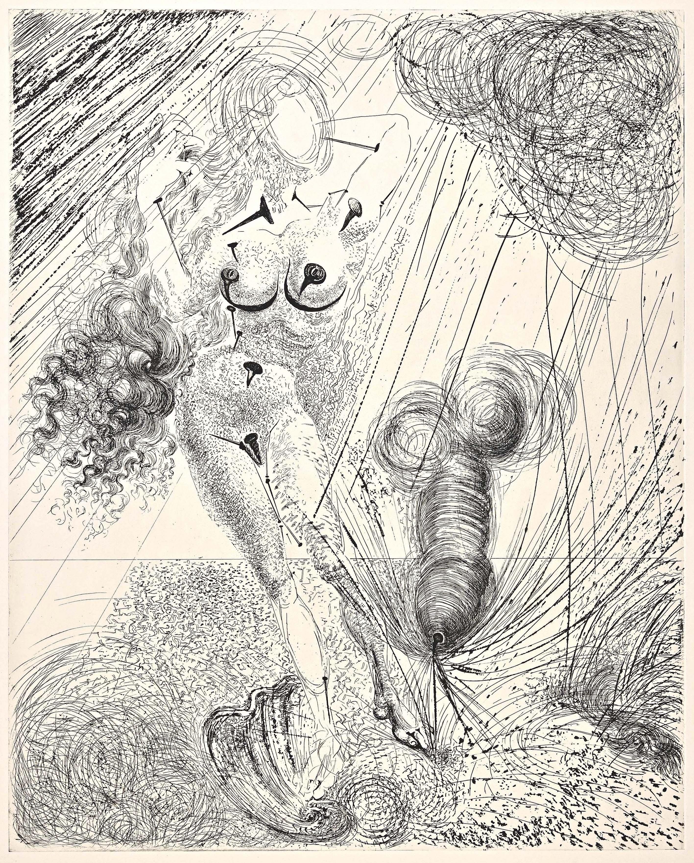 Aphrodite - Héliogravure et pointe sèche attr. à Salvador Dali - 1963 - Surréalisme Print par Salvador Dalí