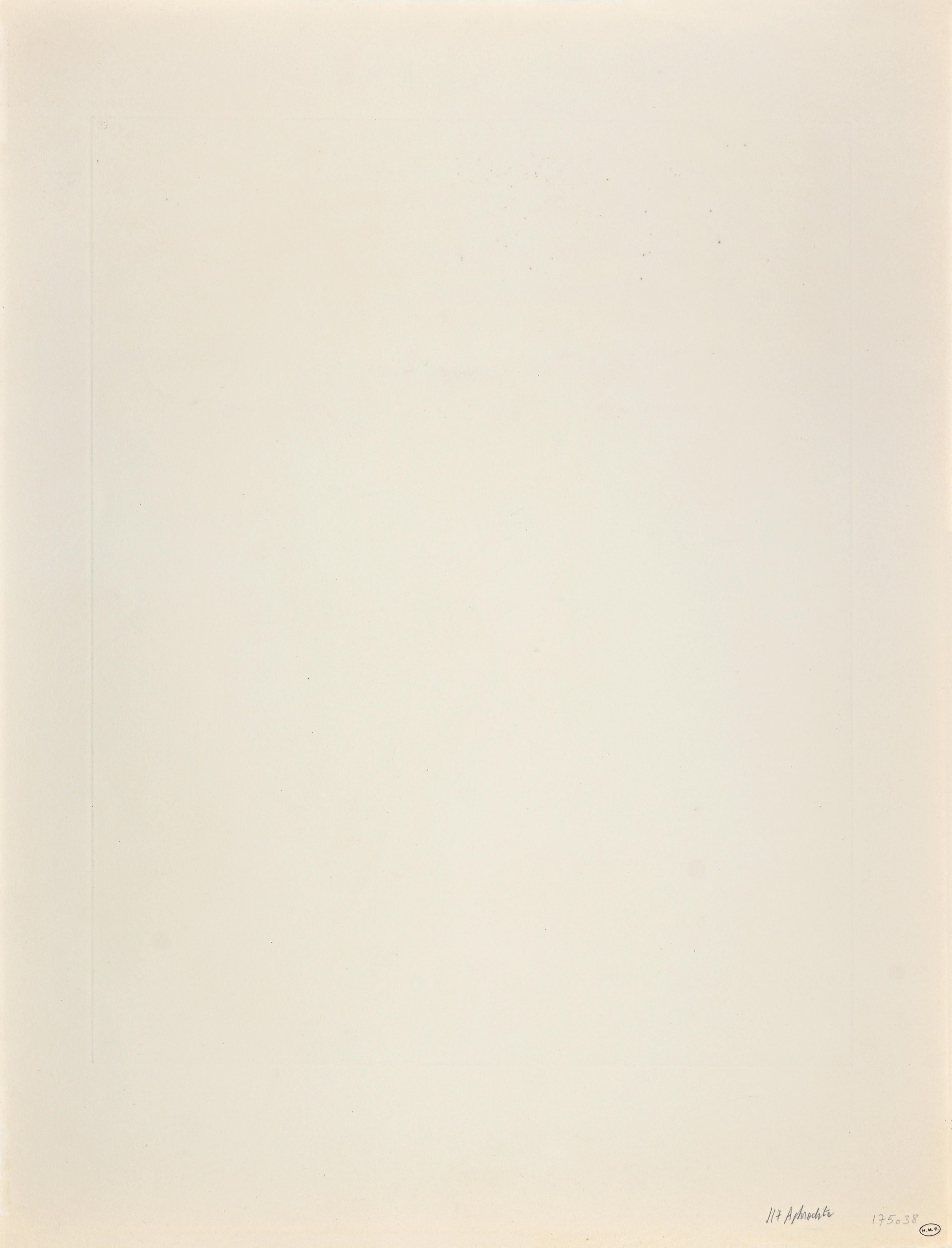 Aphrodite - Héliogravüre und Kaltnadelradierung nach Salvador Dali - 1963 (Beige), Nude Print, von Salvador Dalí