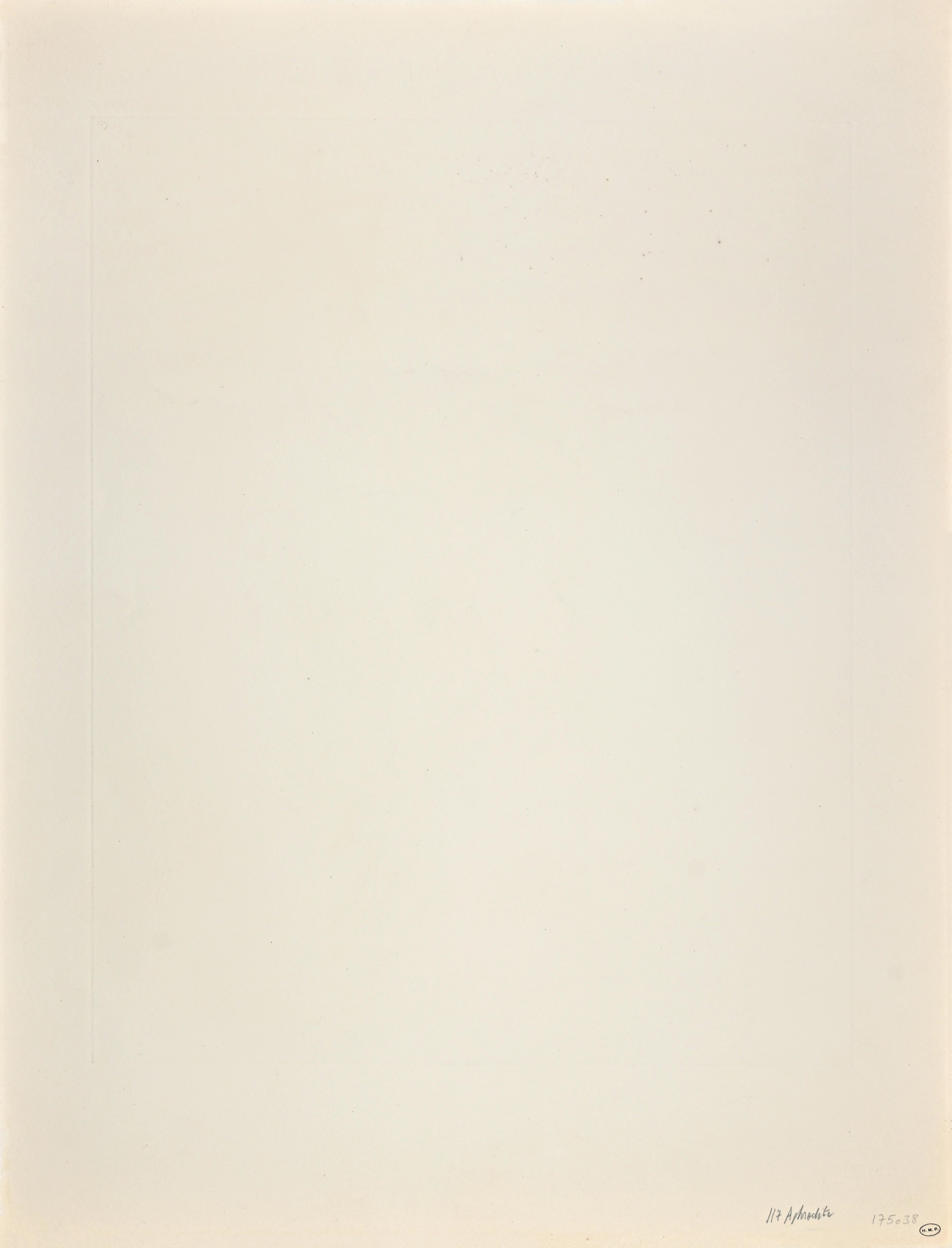 Aphrodite - Héliogravüre und Kaltnadelradierung nach Salvador Dali - 1963 (Beige), Nude Print, von Salvador Dalí