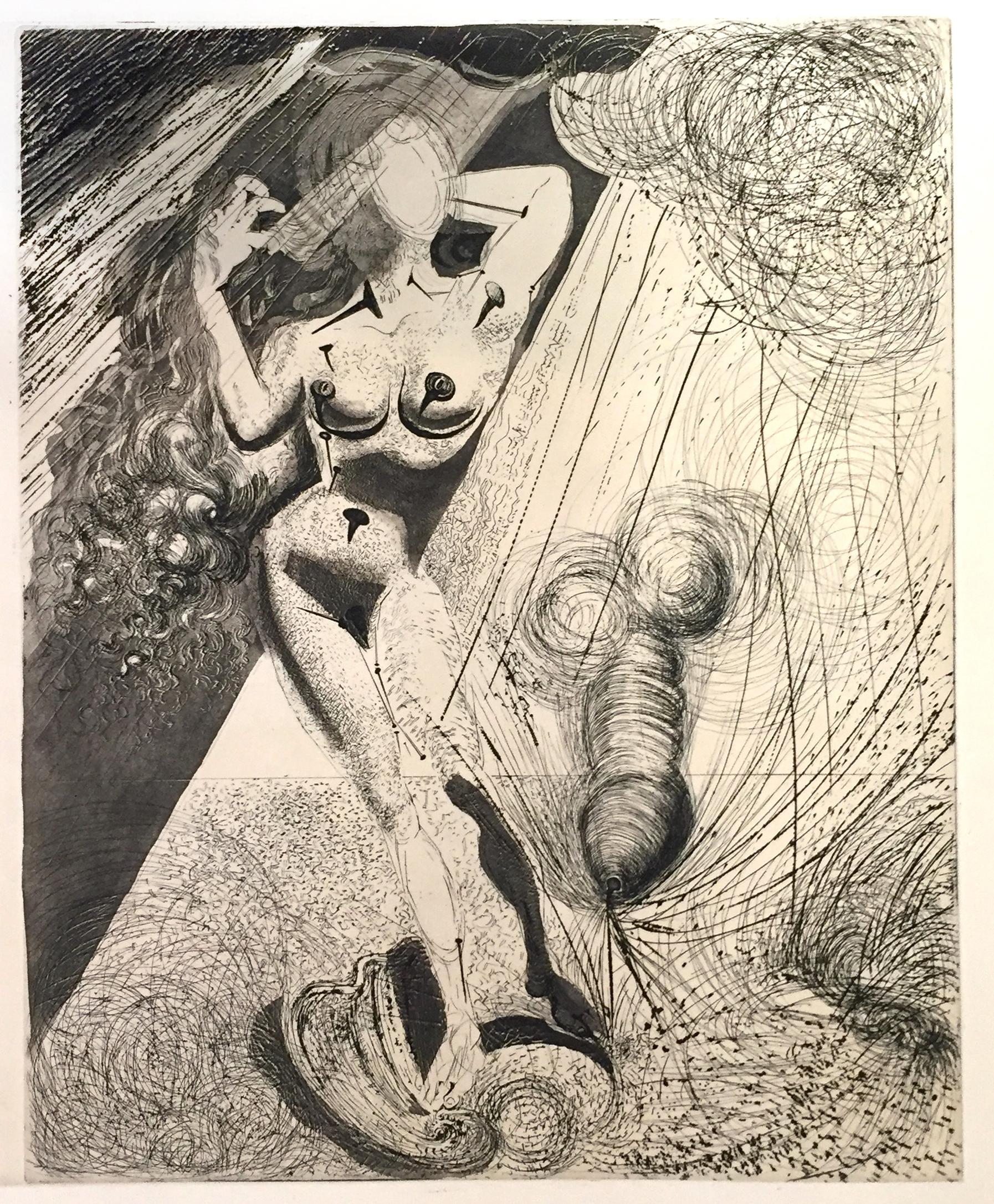 Aphrodite -  Héliogravüre und Kaltnadelradierung nach Salvador Dali - 1963 – Print von Salvador Dalí