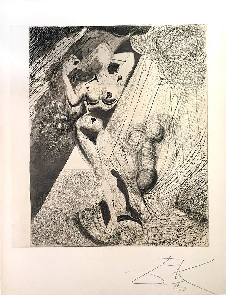 Aphrodite - Original Héliogravure and Drypoint by Salvador Dali - 1963 1