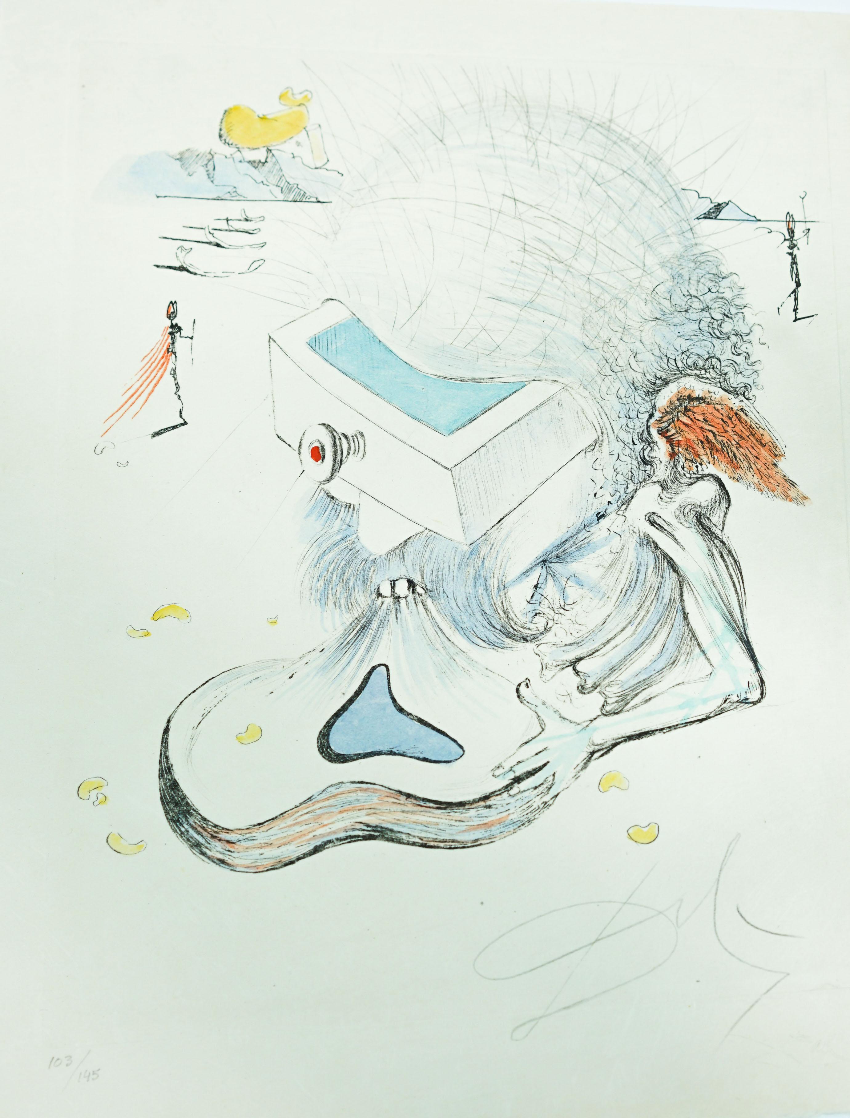 Salvador Dalí Figurative Print - Apollinaire "Head with Drawer"