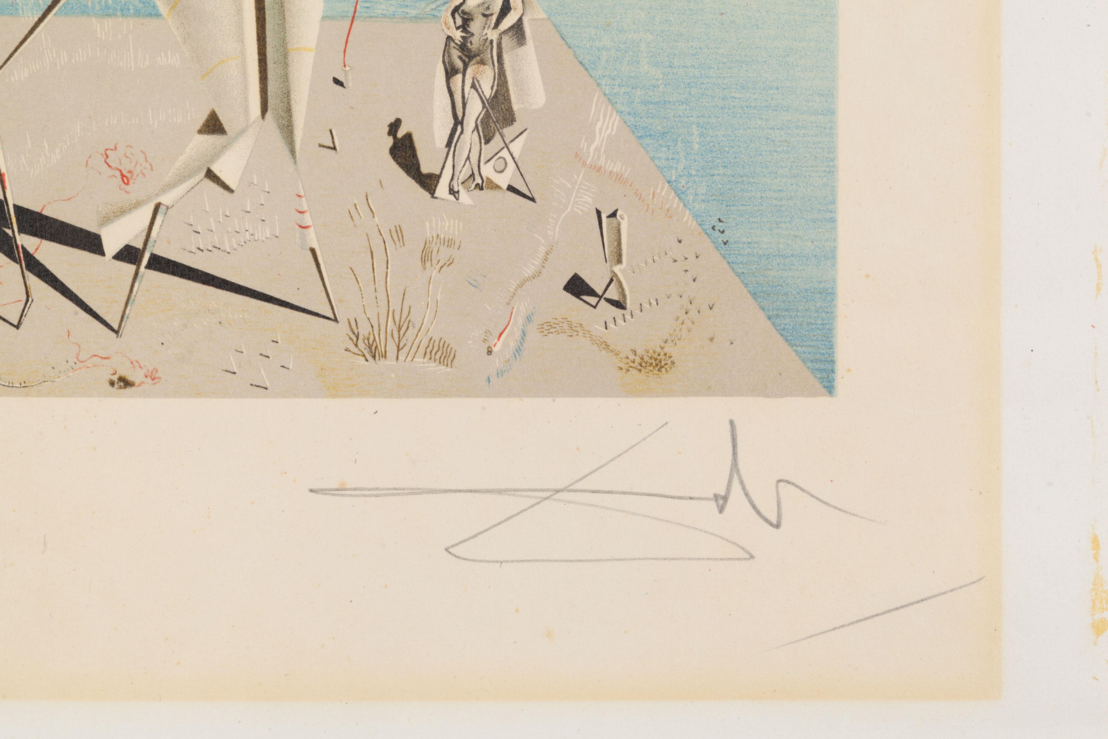 Apparatus and Hand - Surrealist Print by Salvador Dalí