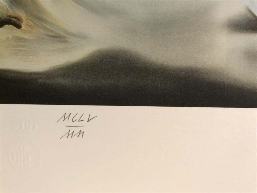 Limited edition lithograph on Arches paper, signed in the plate (not hand signed by the artist). Dry stamp of the publisher on the left of the lithograph, below the image. This lithograph has been realized in the years 1980 by the Atelier Jobin,