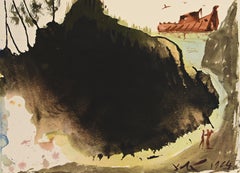 super dali Aquae diluvii super terram - Original Lithograph by S. Dalì - 1964