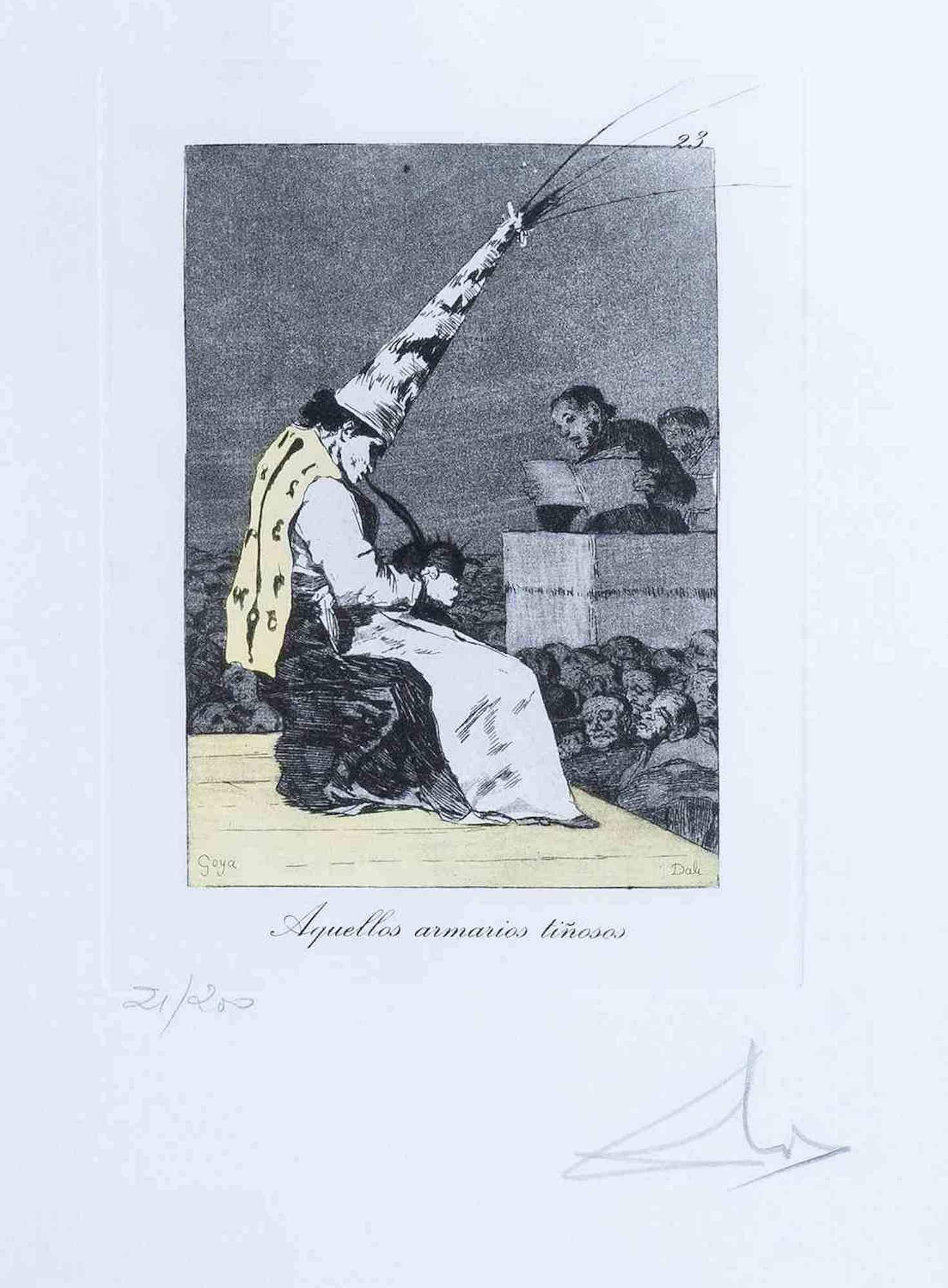 Aquellos Armarios Tinosos - Drypoint and Collotype - 1977 - Print by Salvador Dalí