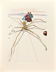 Arachne - Original Woodcut Print attr. to Salvador Dalì - 1963