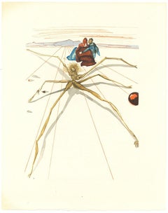 Arachne - Original Woodcut Print by Salvador Dalì - 1963