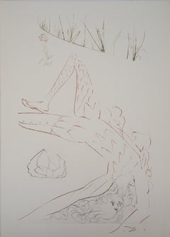Asleep Tristan, the Dream - Original etching, Handsigned (Field #70-10F)