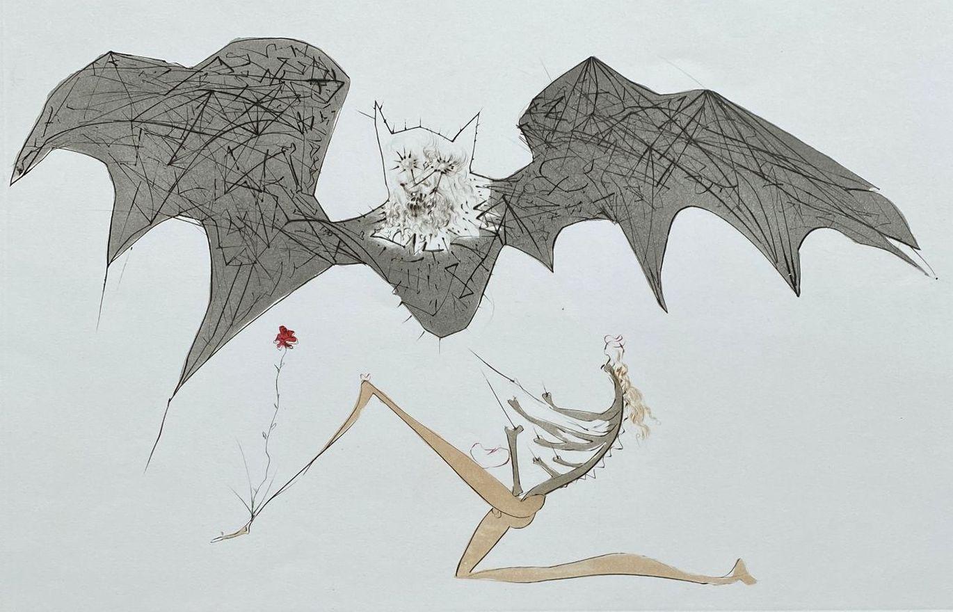 Aurelia, Angel of Melancholy - Original Etching Handsigned Numbered - Field 72-5 - Print by Salvador Dalí