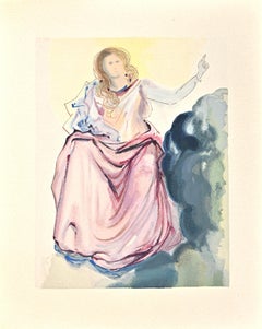 Beatrice Resolves Dante's Doubts - Woodcut Print - 1963