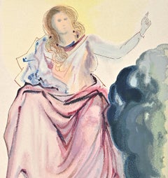 Beatrice Resolves Dante's Doubts - Woodcut Print - 1963