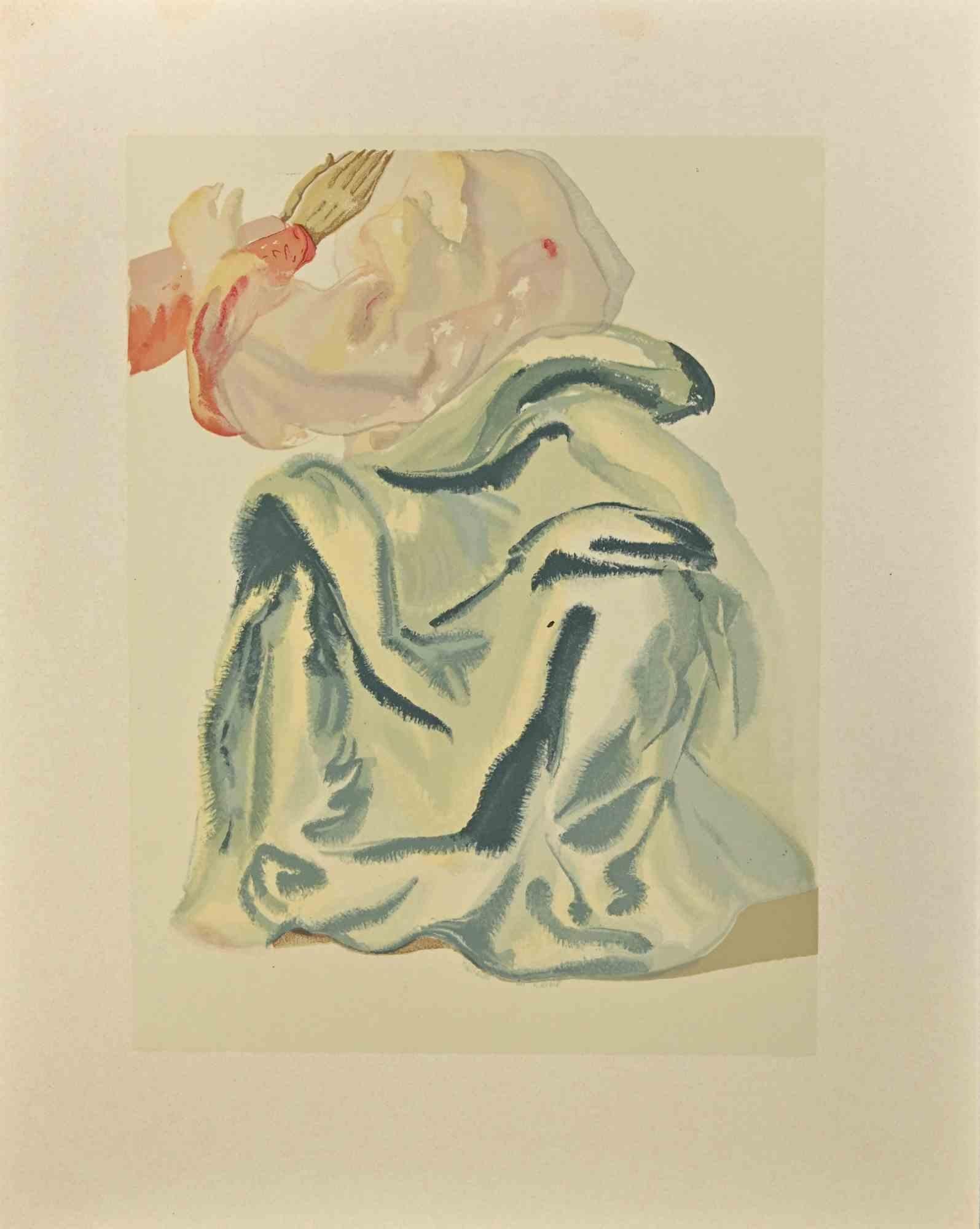La beauté de Beatrice - « La Divine Comédie » - gravure sur bois attribuée à Salvador Dali - 1963