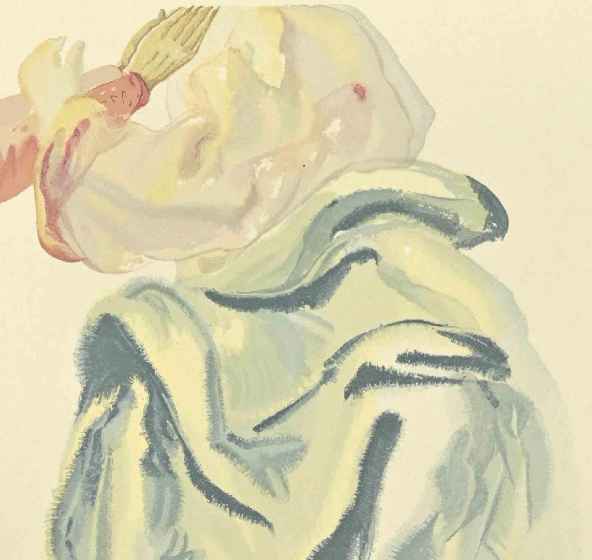 La beauté de Beatrice - gravure sur bois  - 1963 - Surréalisme Print par Salvador Dalí