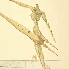 Bertrand de Born Woodcut Print, Surrealist, 1963, Limited Edition
