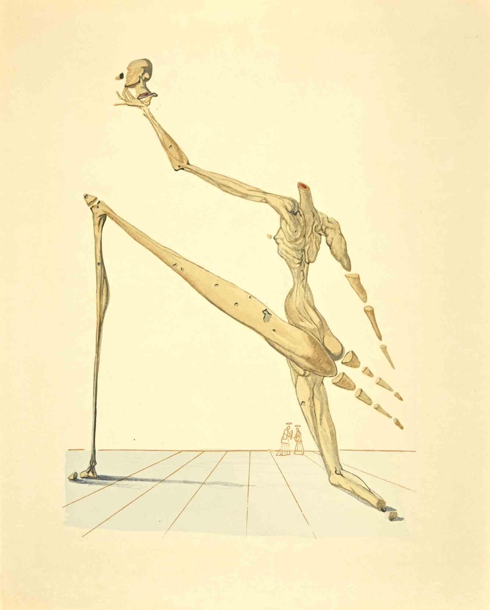 Salvador Dalí Print - Bertrand de Born - Woodcut print - 1963
